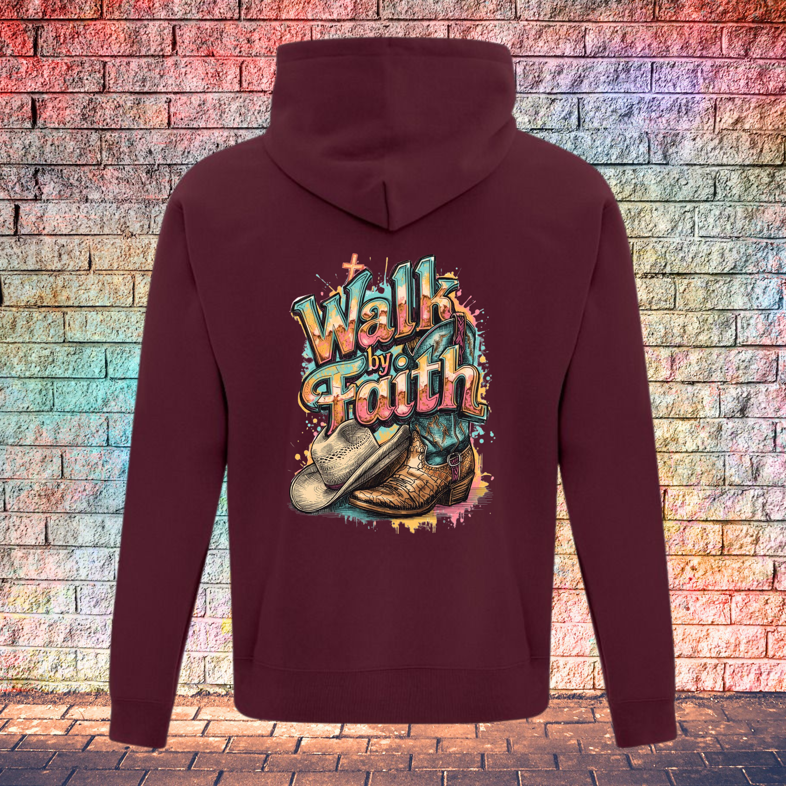 Walk By Faith / Boot and Hat - Youth Hoodie