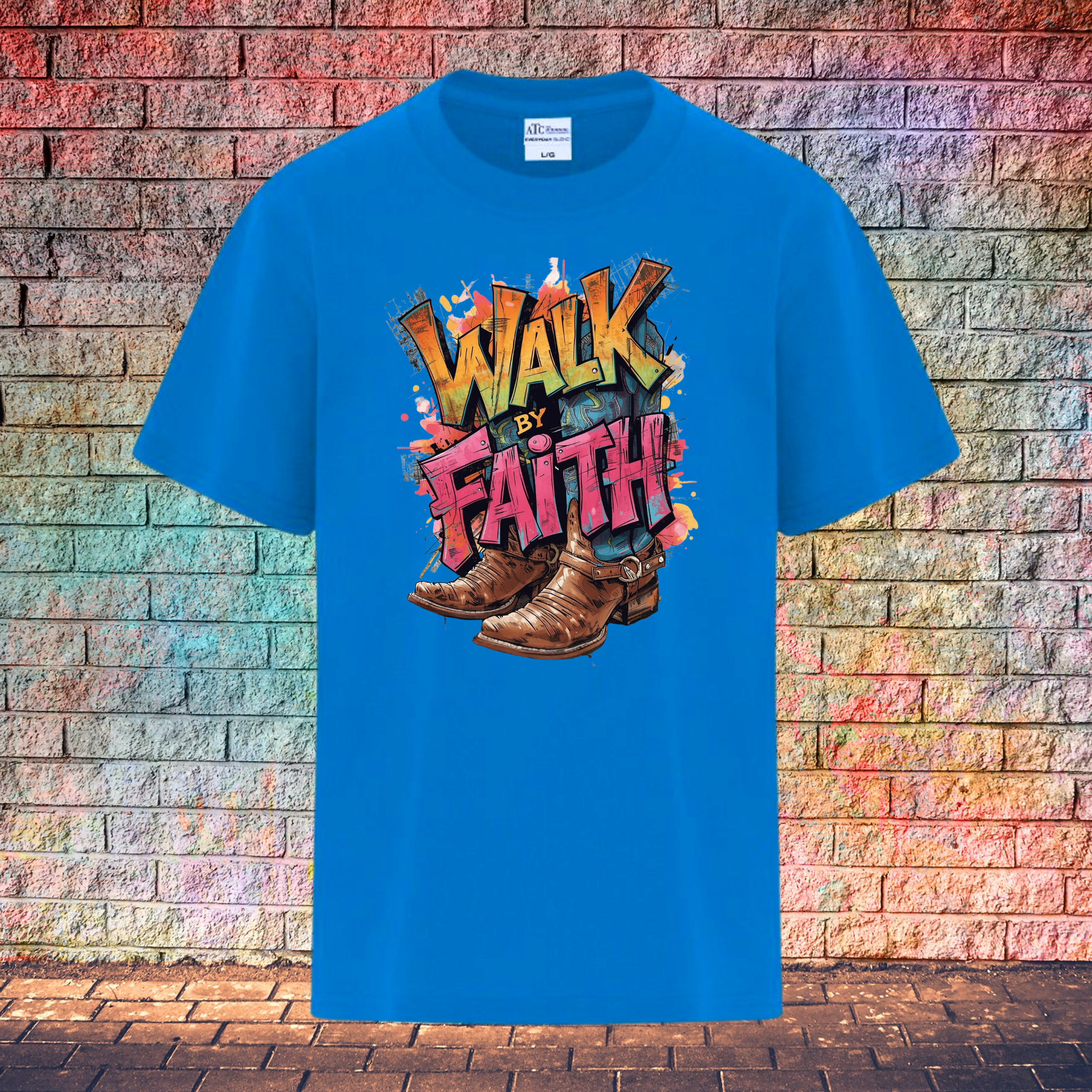 Walk By Faith / 2 Boots - Youth T-Shirt