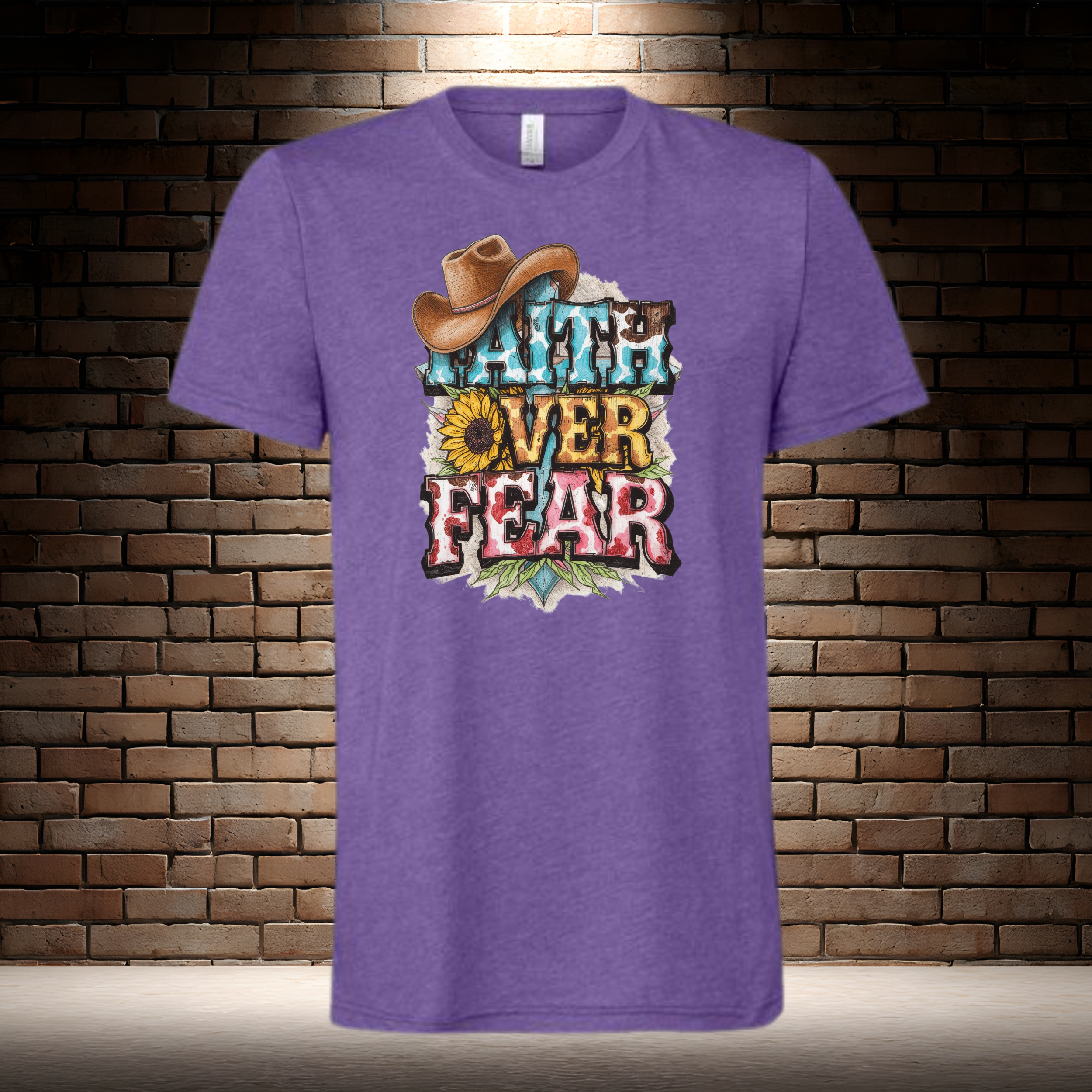 Faith Over Fear - Cowboy Hat Top Left