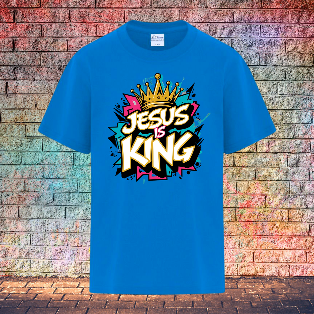 Jesus Is King / Colour Burst - Youth T-Shirt