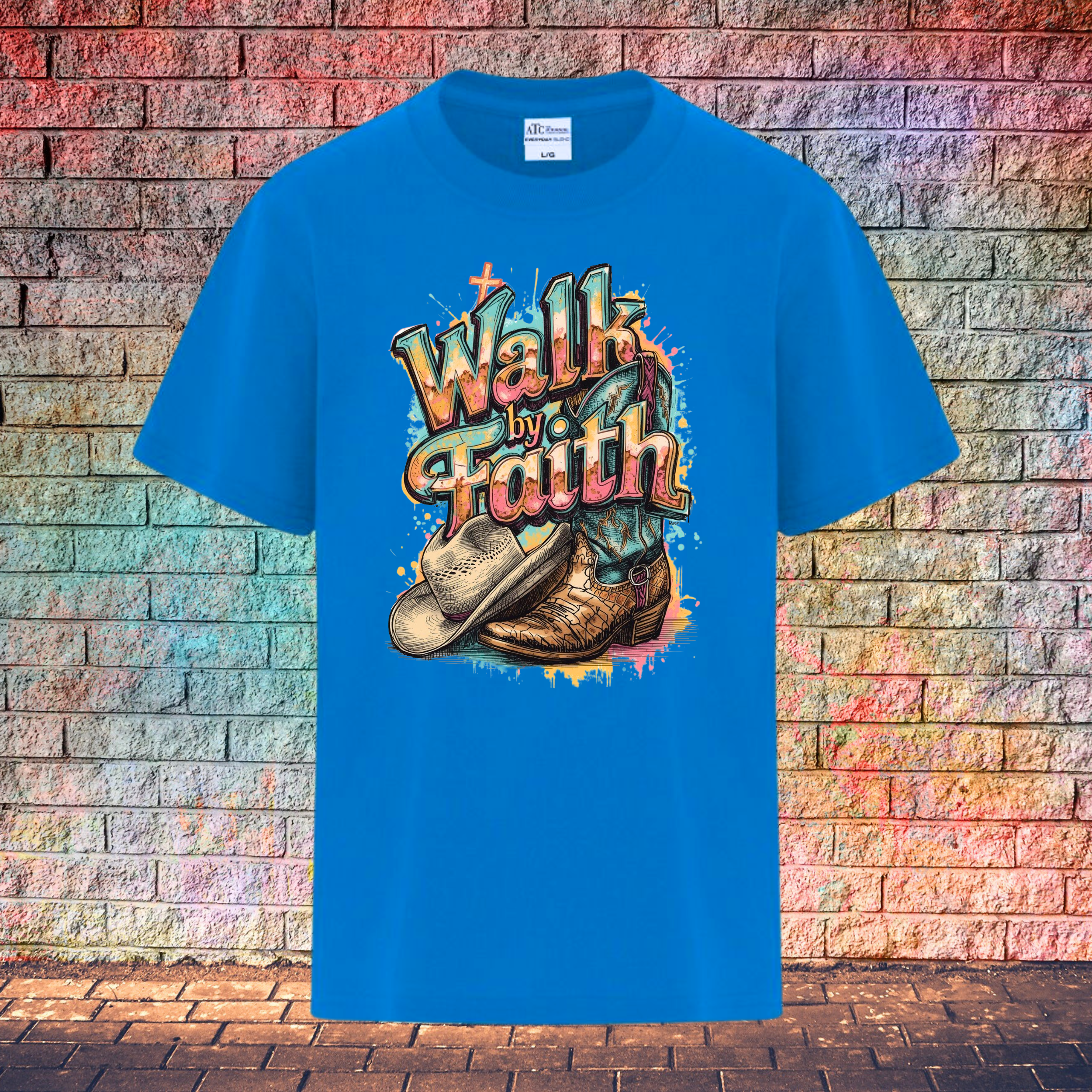 Walk By Faith / Boot and Hat - Youth T-Shirt