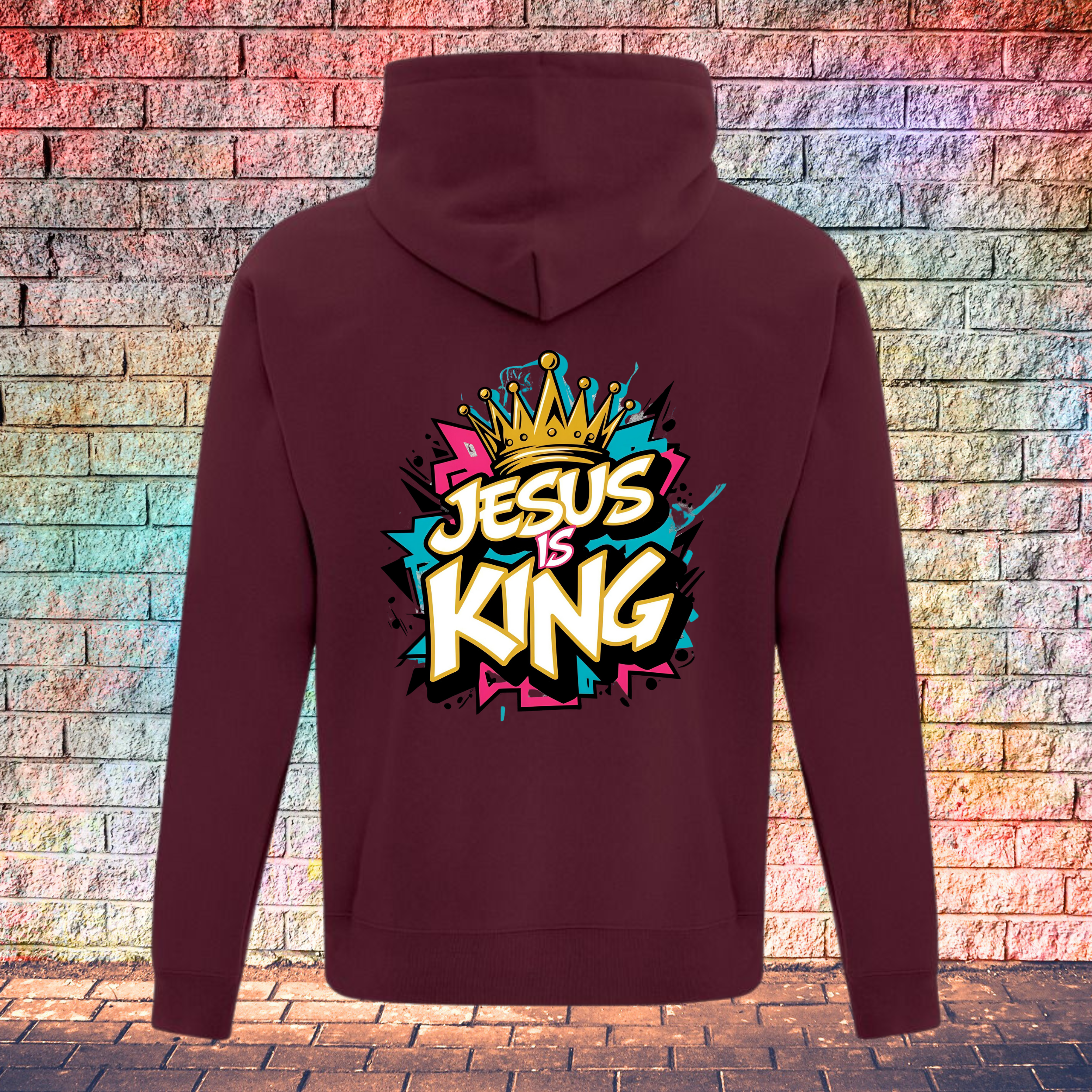 Jesus Is King Colour Burst - Youth Hoodie