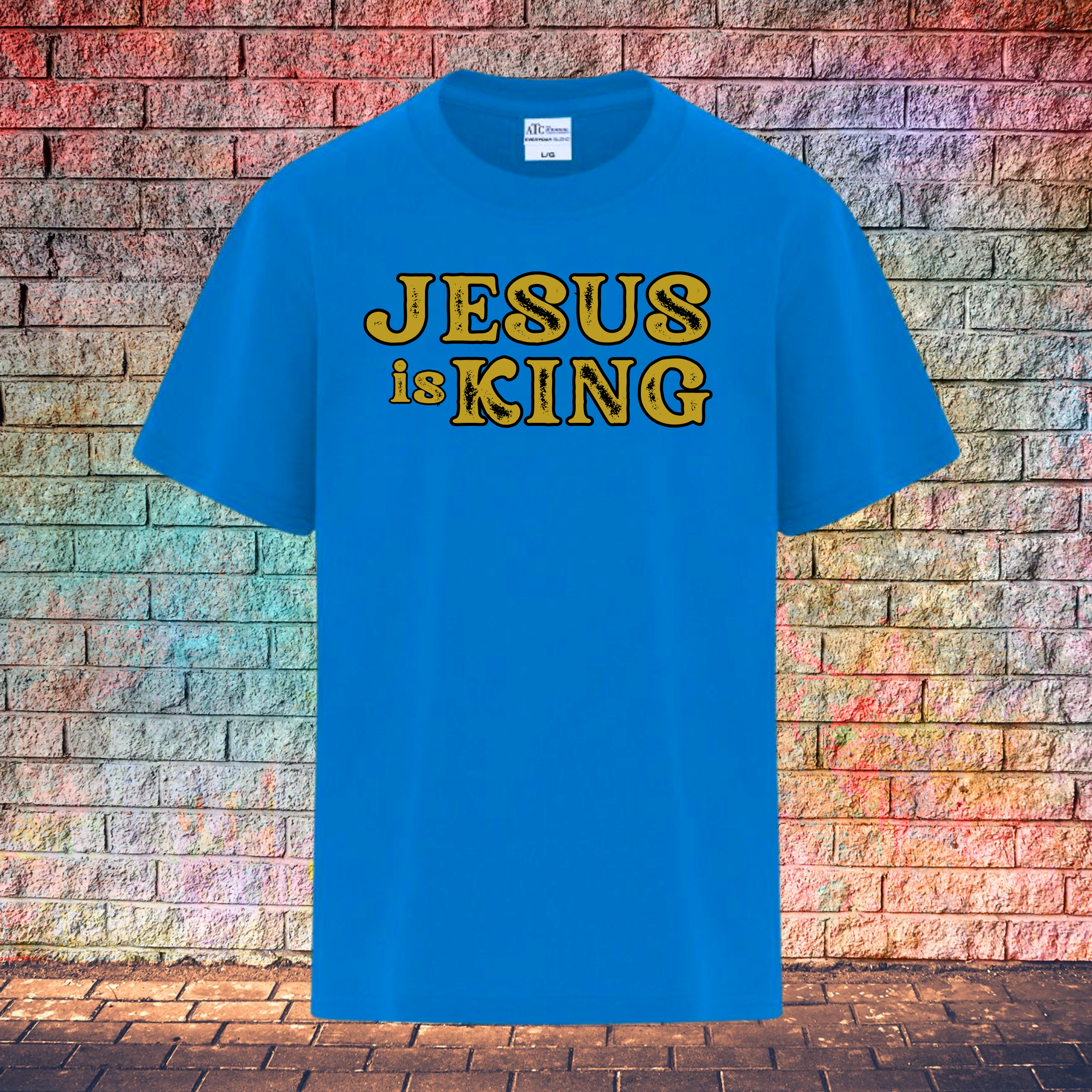 Jesus Is King / Rustic Gold Letters - Youth T-Shirt