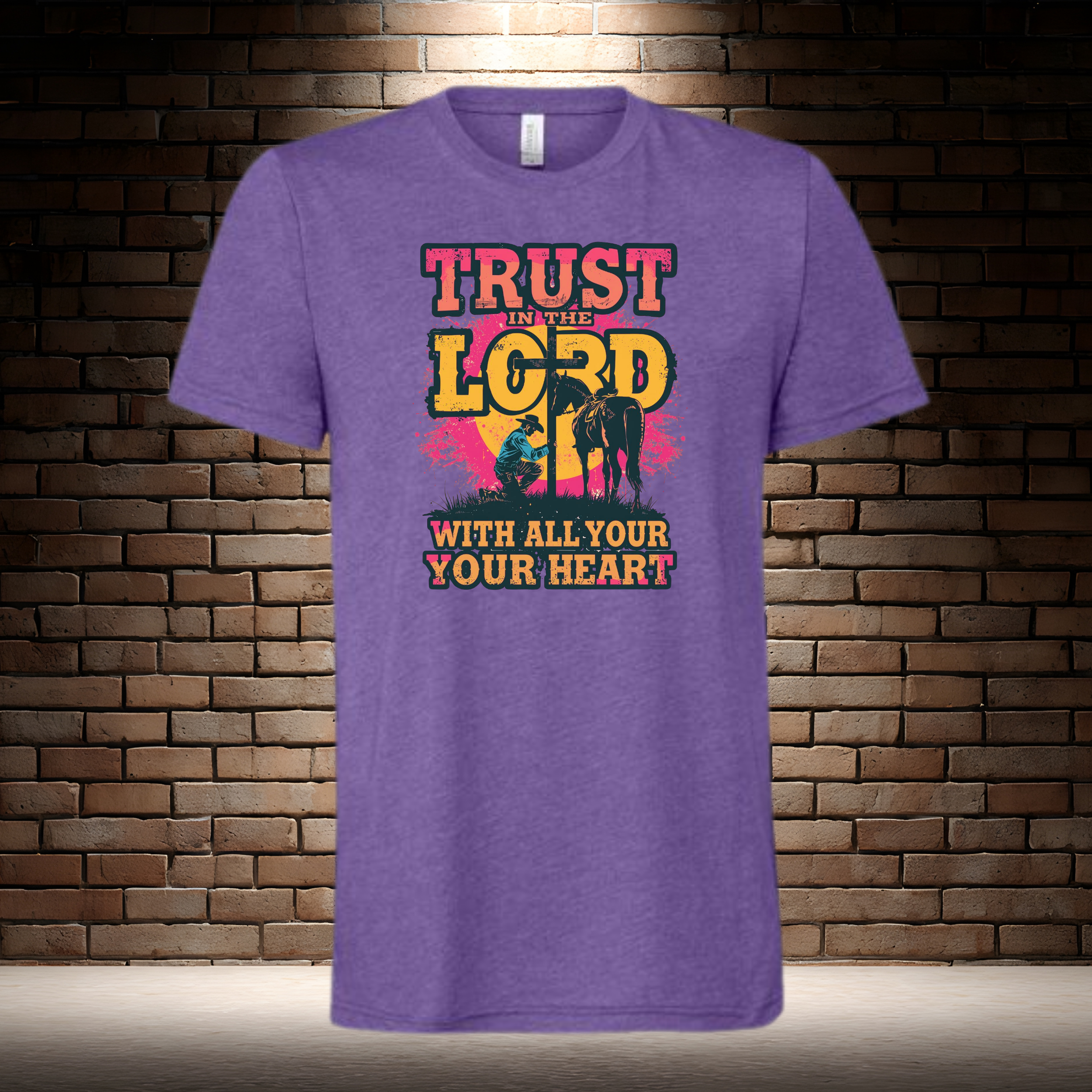 Trust In The Lord With All Your Heart - Pink/Yellow