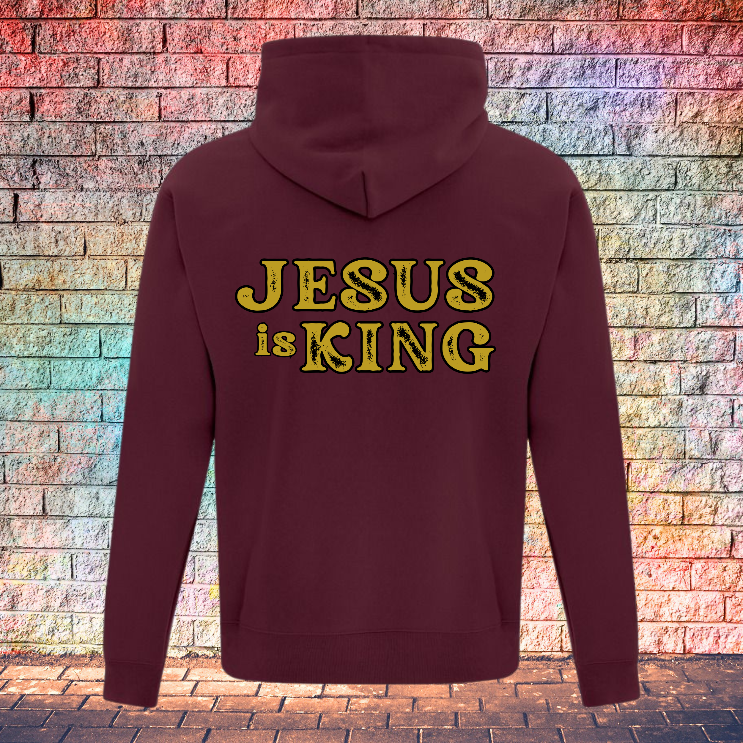 Jesus Is King Rustic Gold Letters - Youth Hoodie