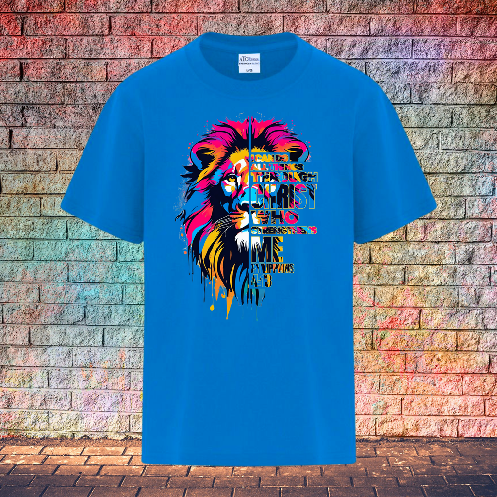Philippians 4:13 Lion - Youth T-Shirt