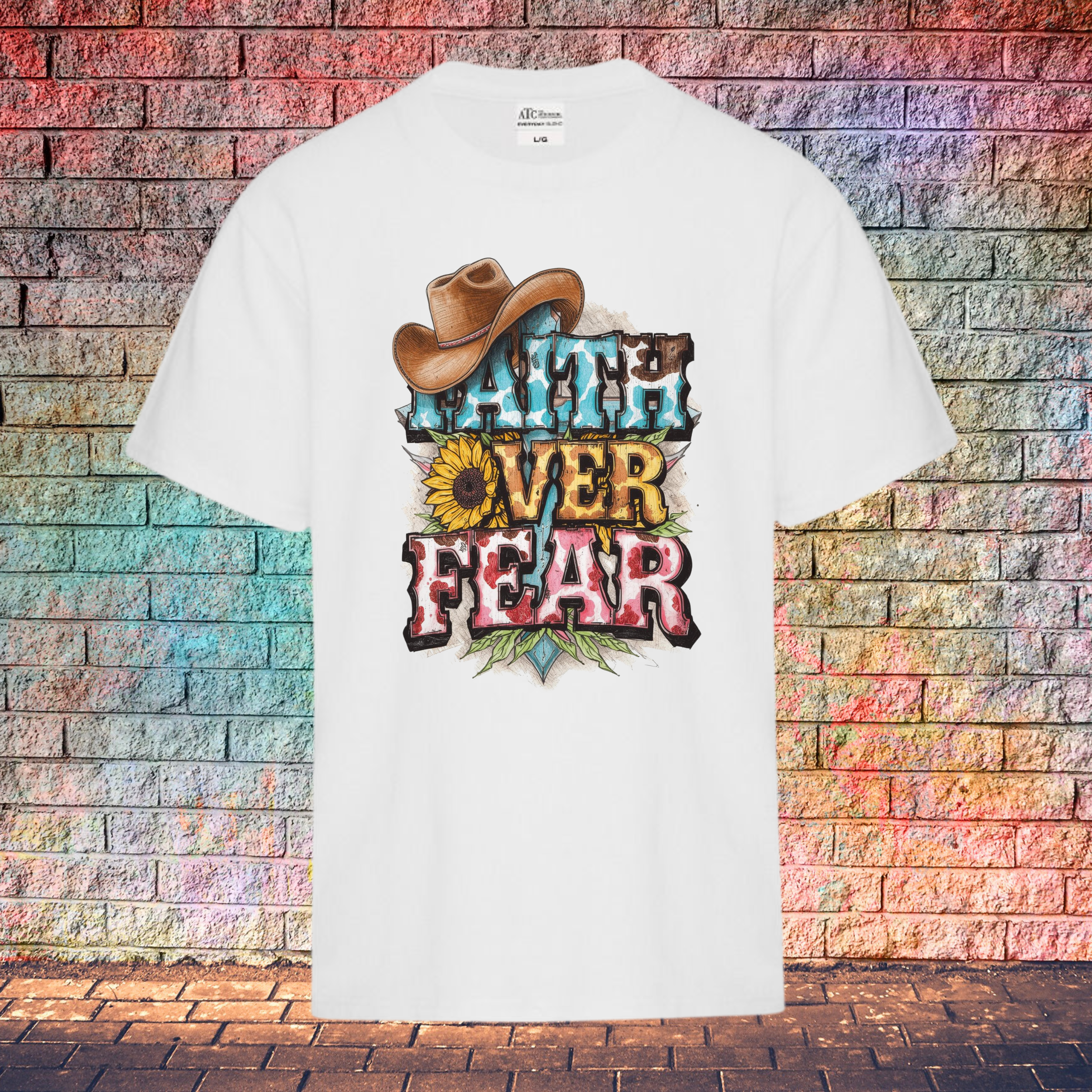Faith Over Fear / Cowboy Hat Top Left - Youth T-Shirt