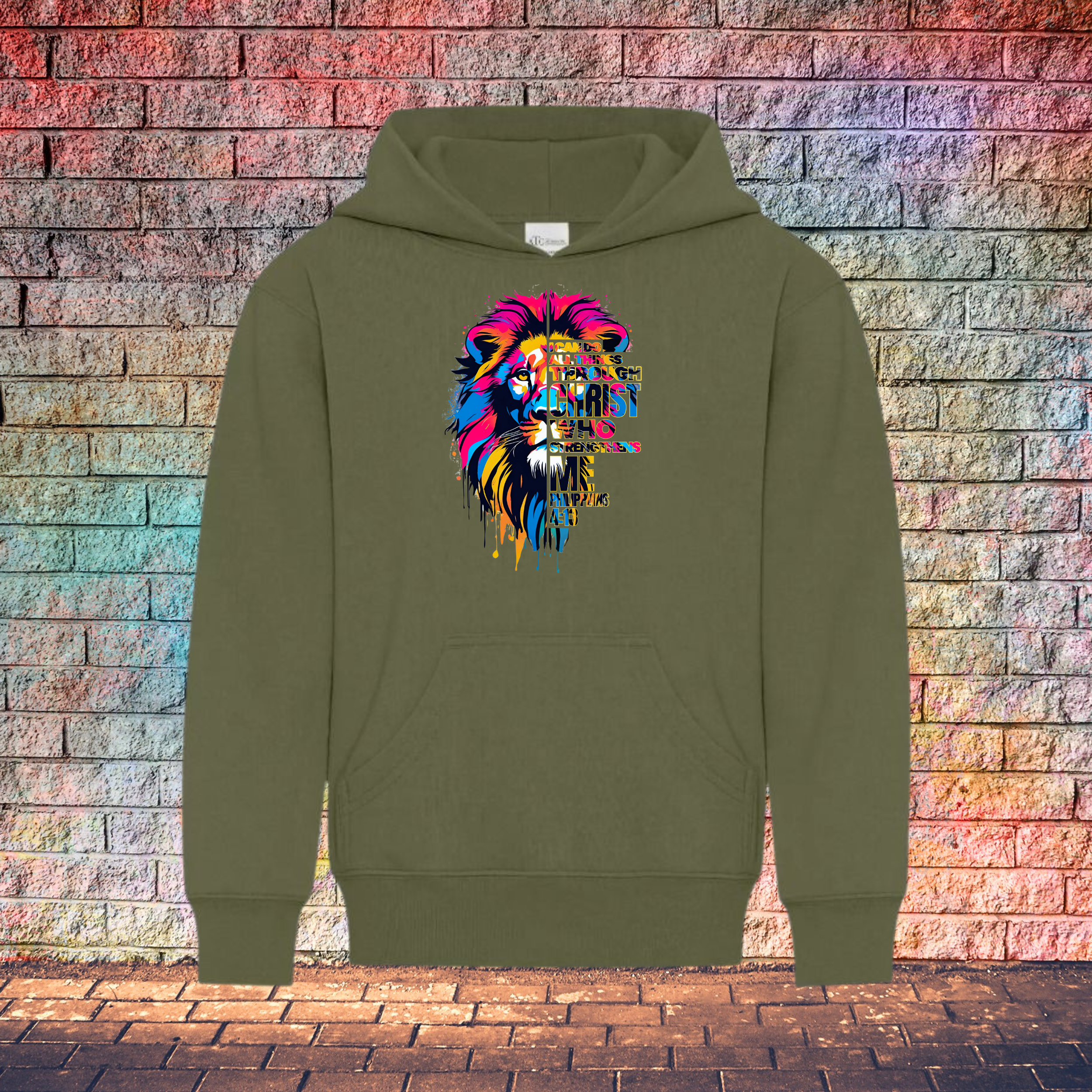 Lion and Bold Jesus - Youth Hoodie