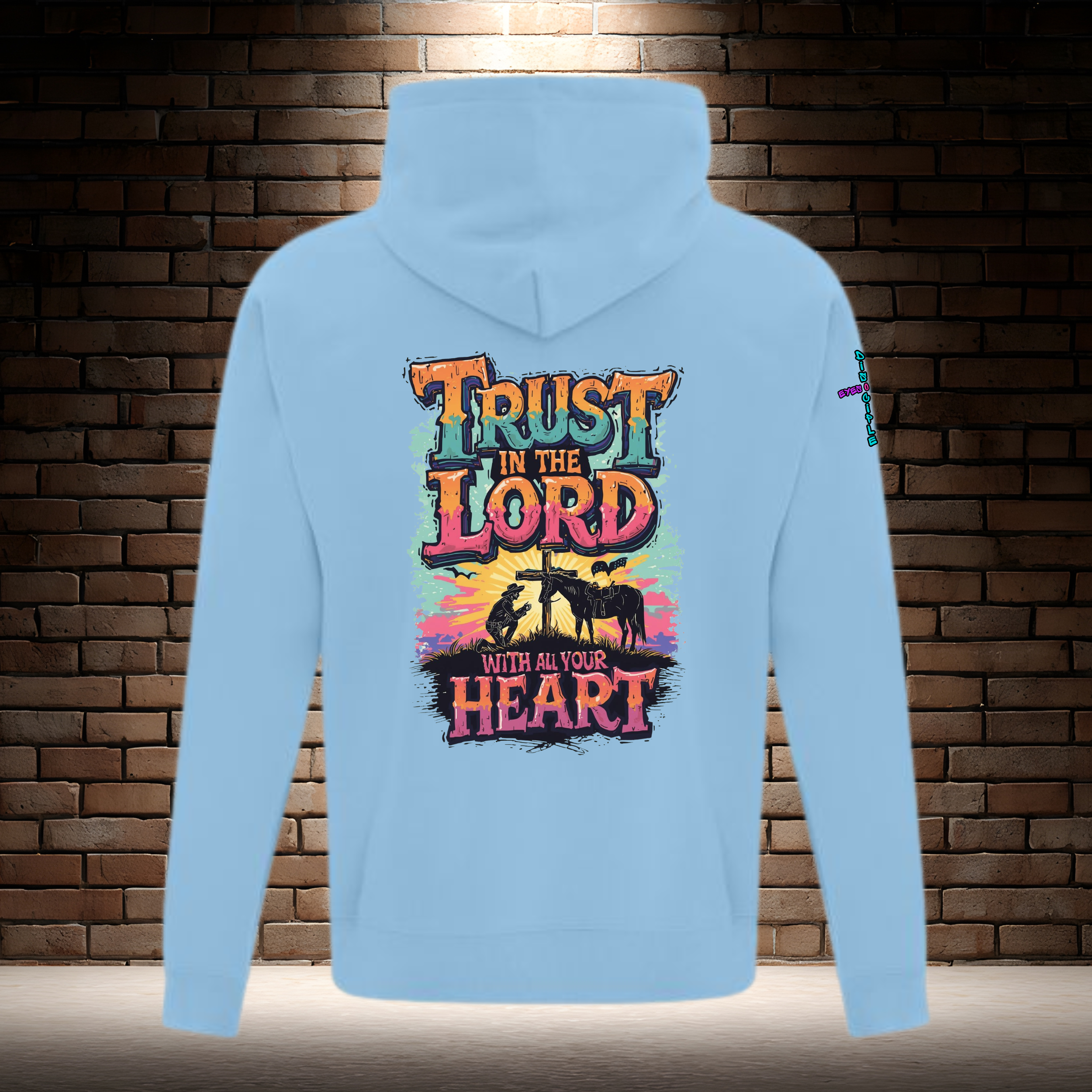 Trust In The Lord With All Your Heart - Orange/Turquiose