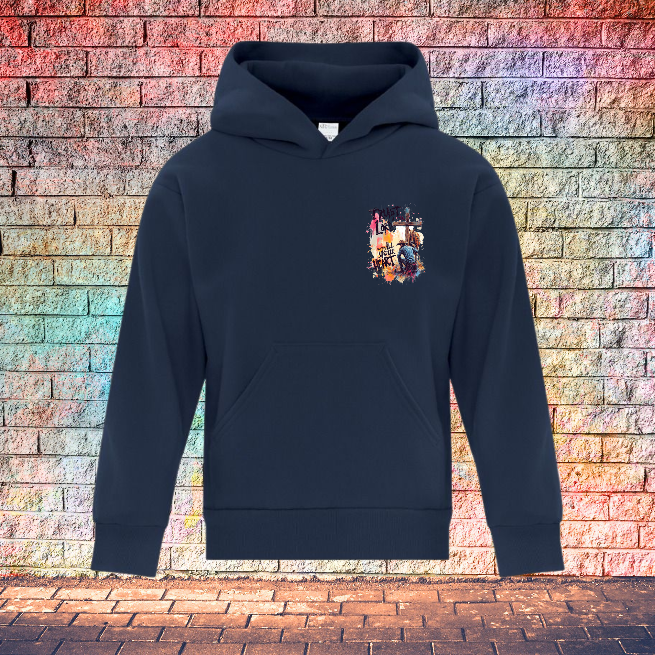 Trust In The Lord With All Your Heart / String Letters - Youth Hoodie