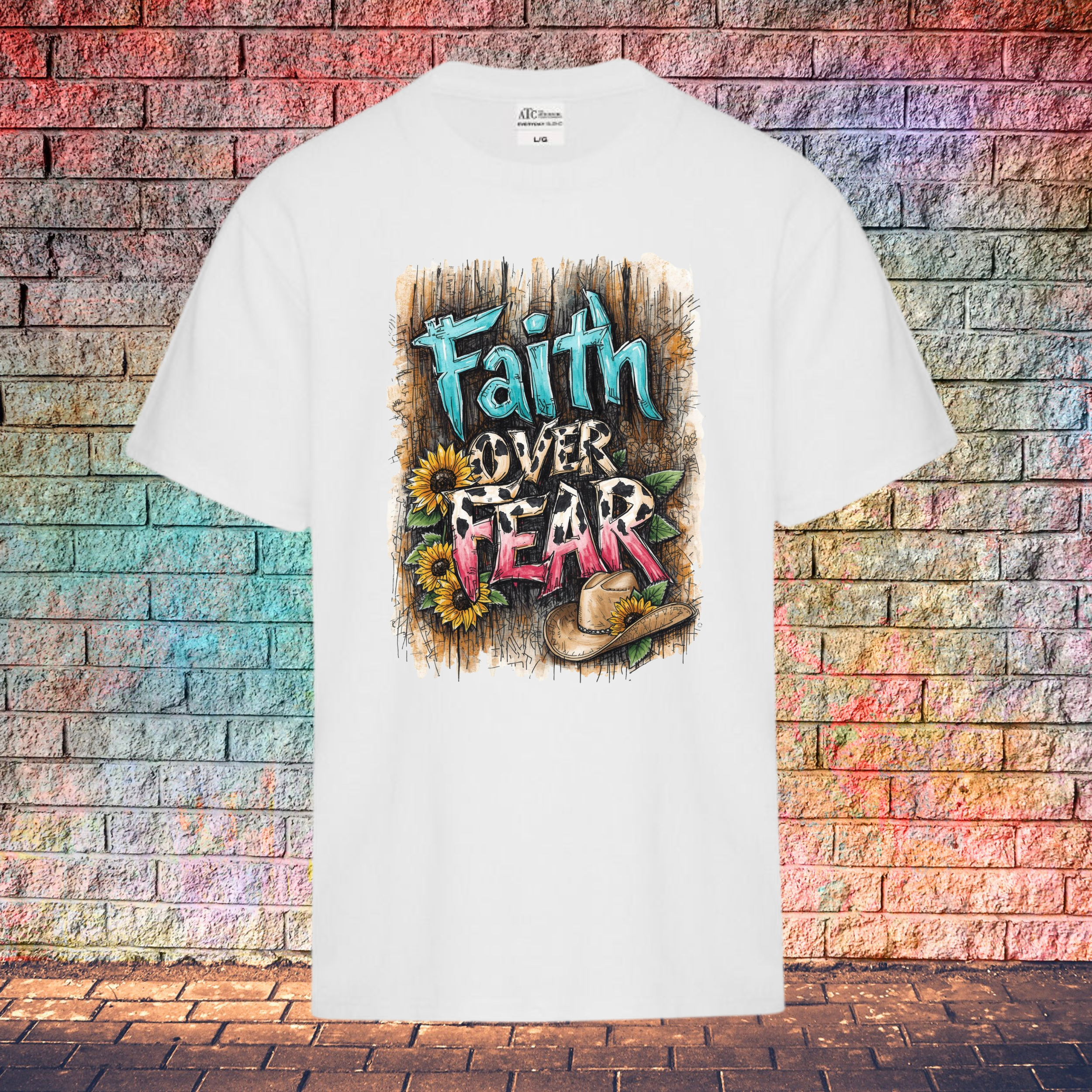 Faith Over Fear / Barn Wood Background - Youth T-Shirt