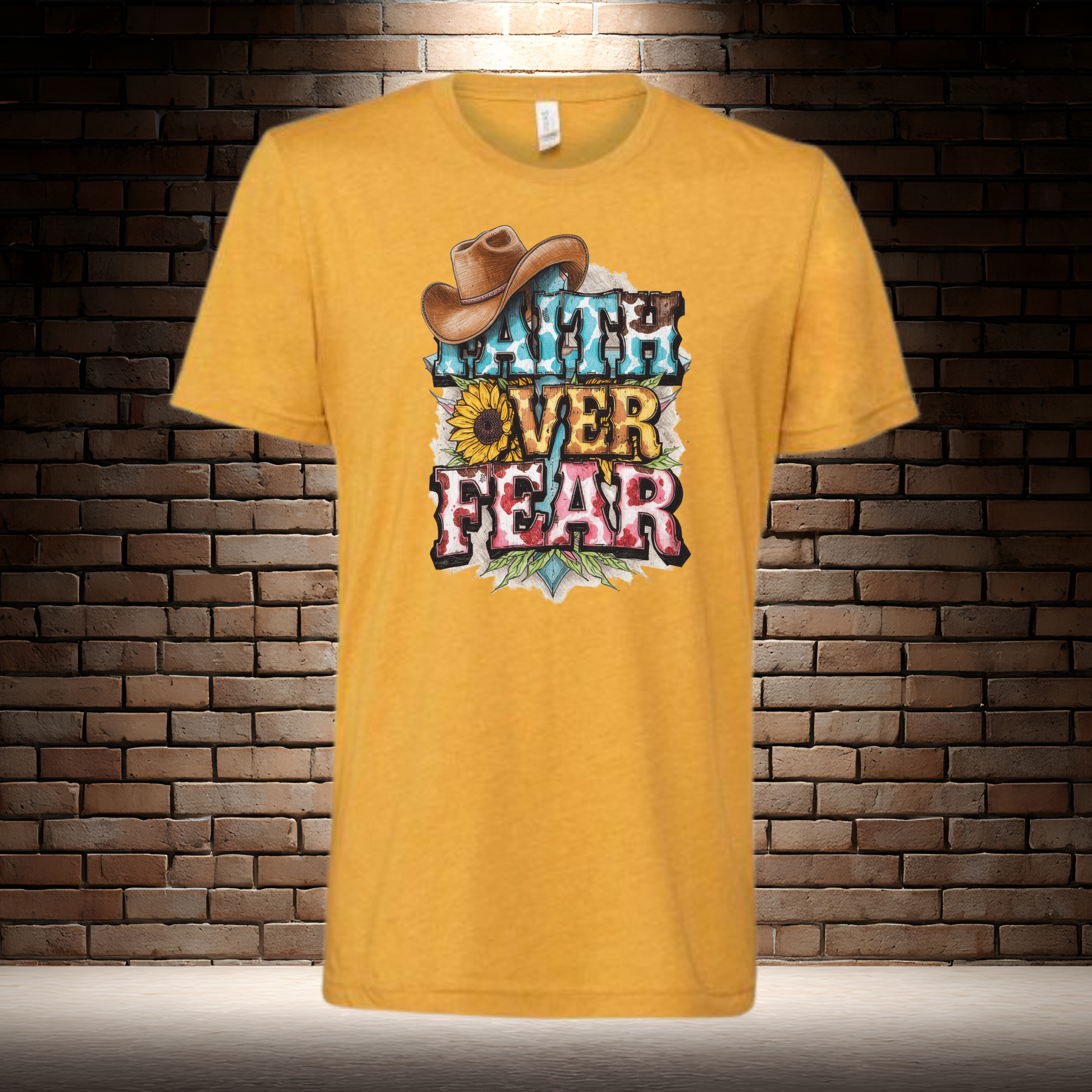 Faith Over Fear - Cowboy Hat Top Left