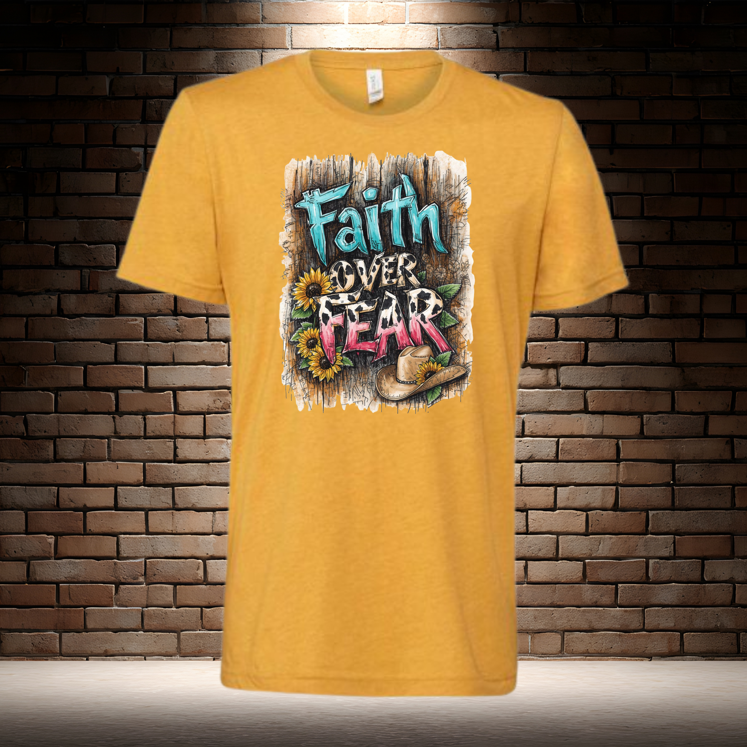 Faith Over Fear - Barn Wood Background