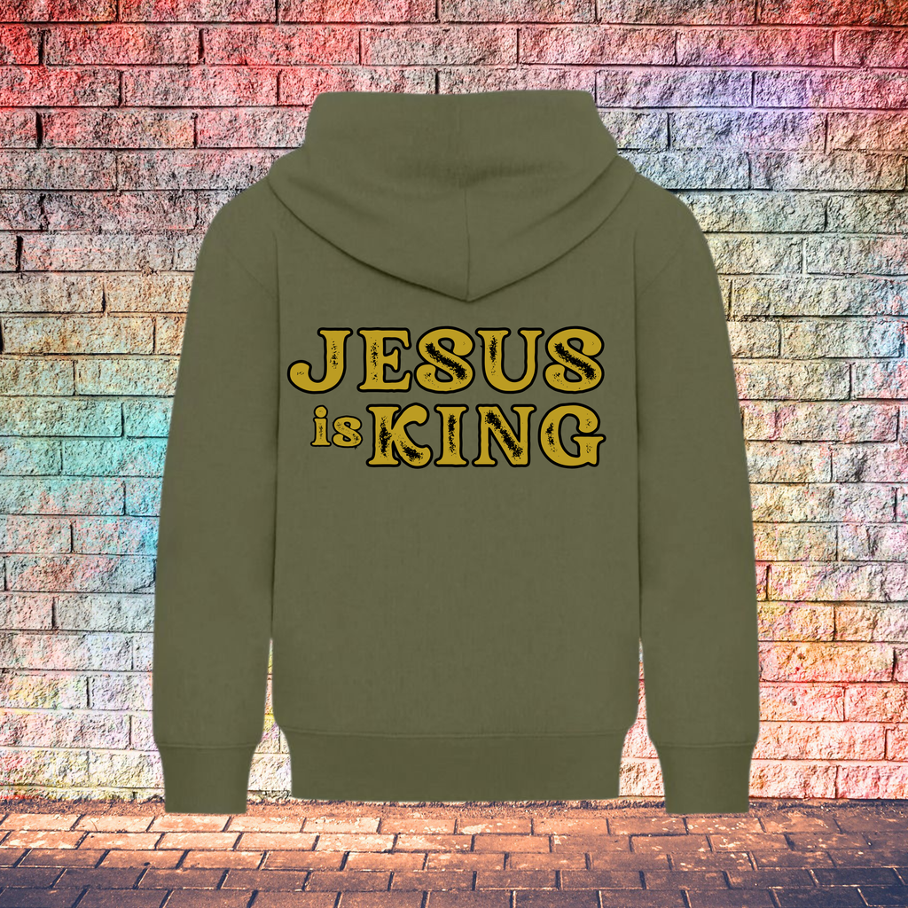 Jesus Is King Rustic Gold Letters - Youth Hoodie