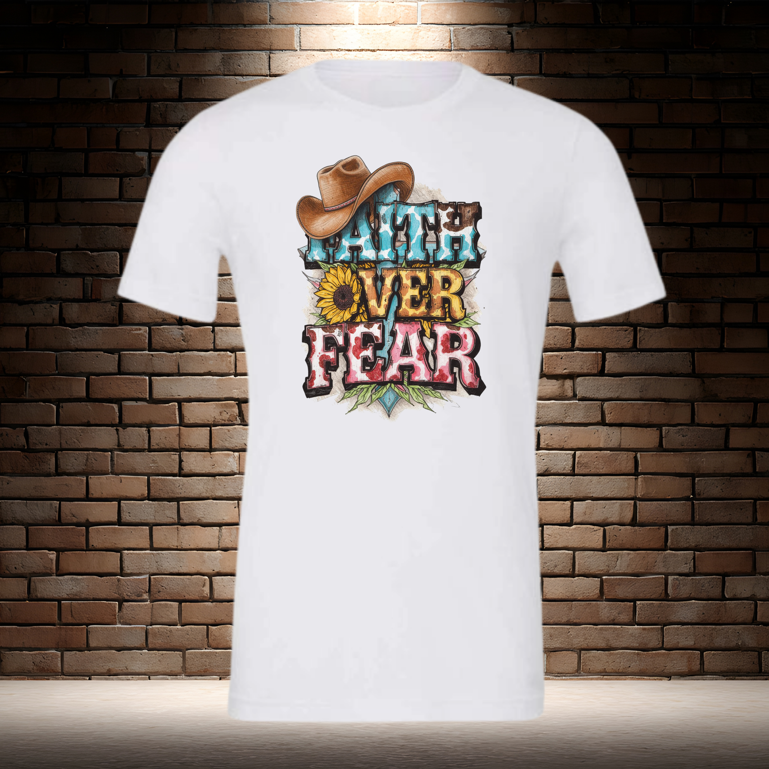 Faith Over Fear - Cowboy Hat Top Left