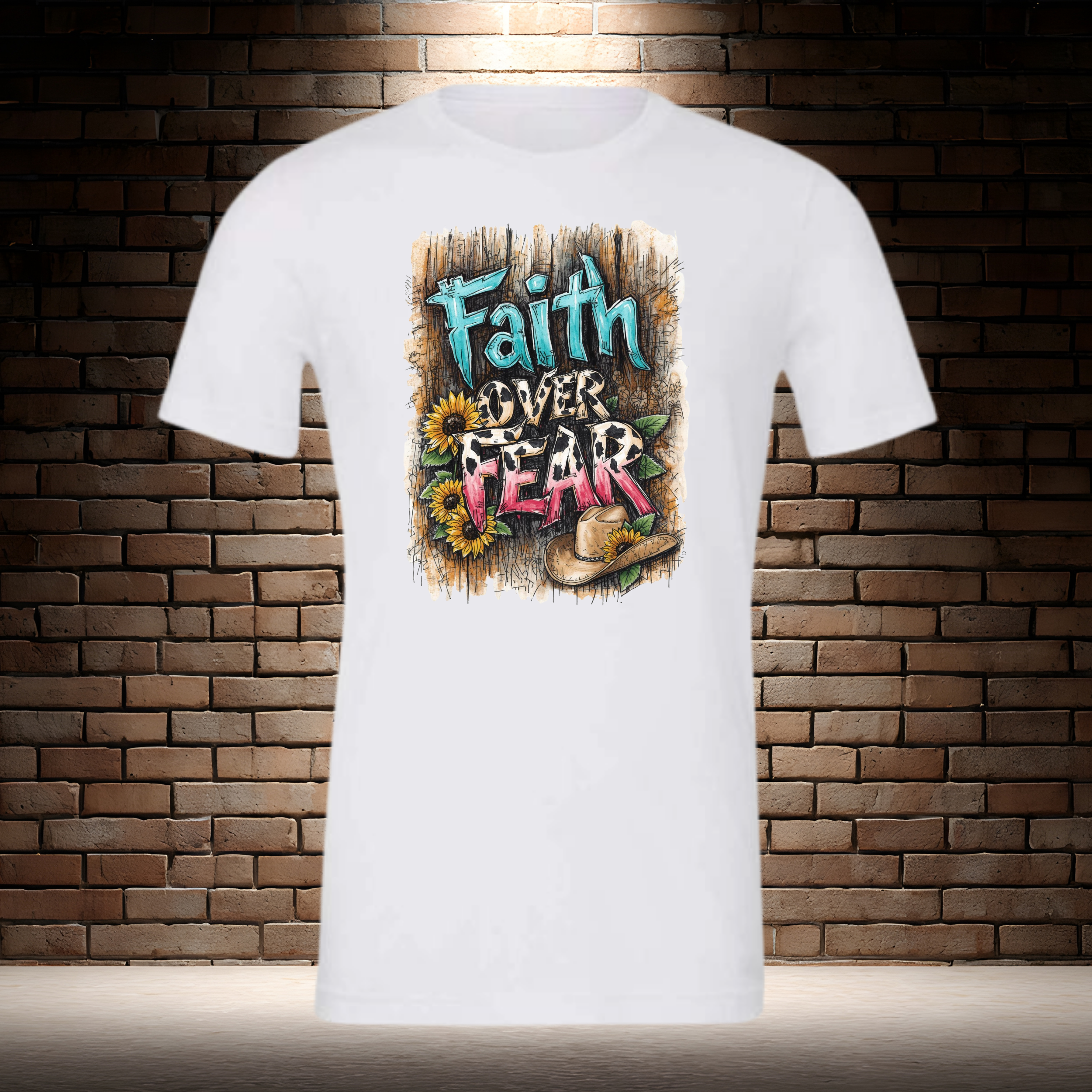 Faith Over Fear - Barn Wood Background