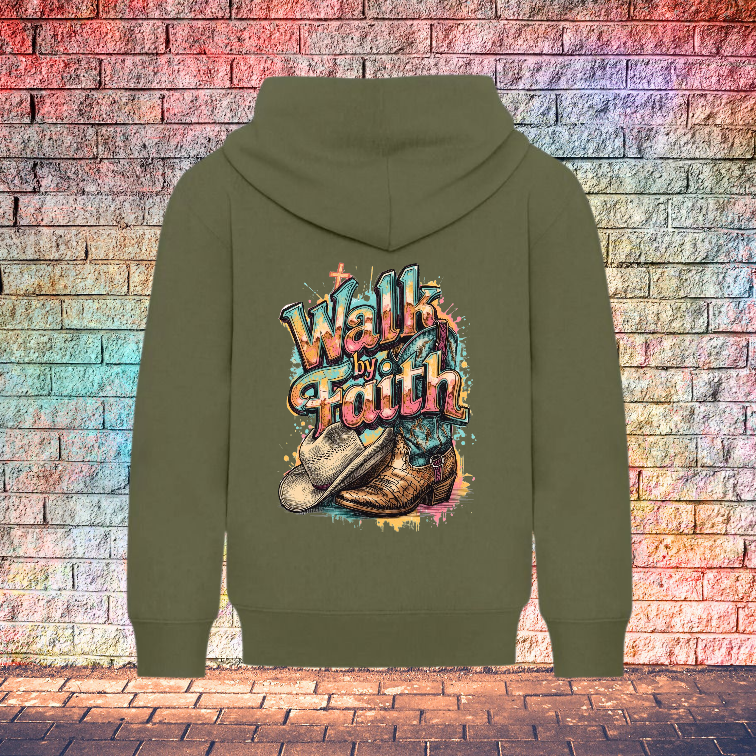 Walk By Faith / Boot and Hat - Youth Hoodie