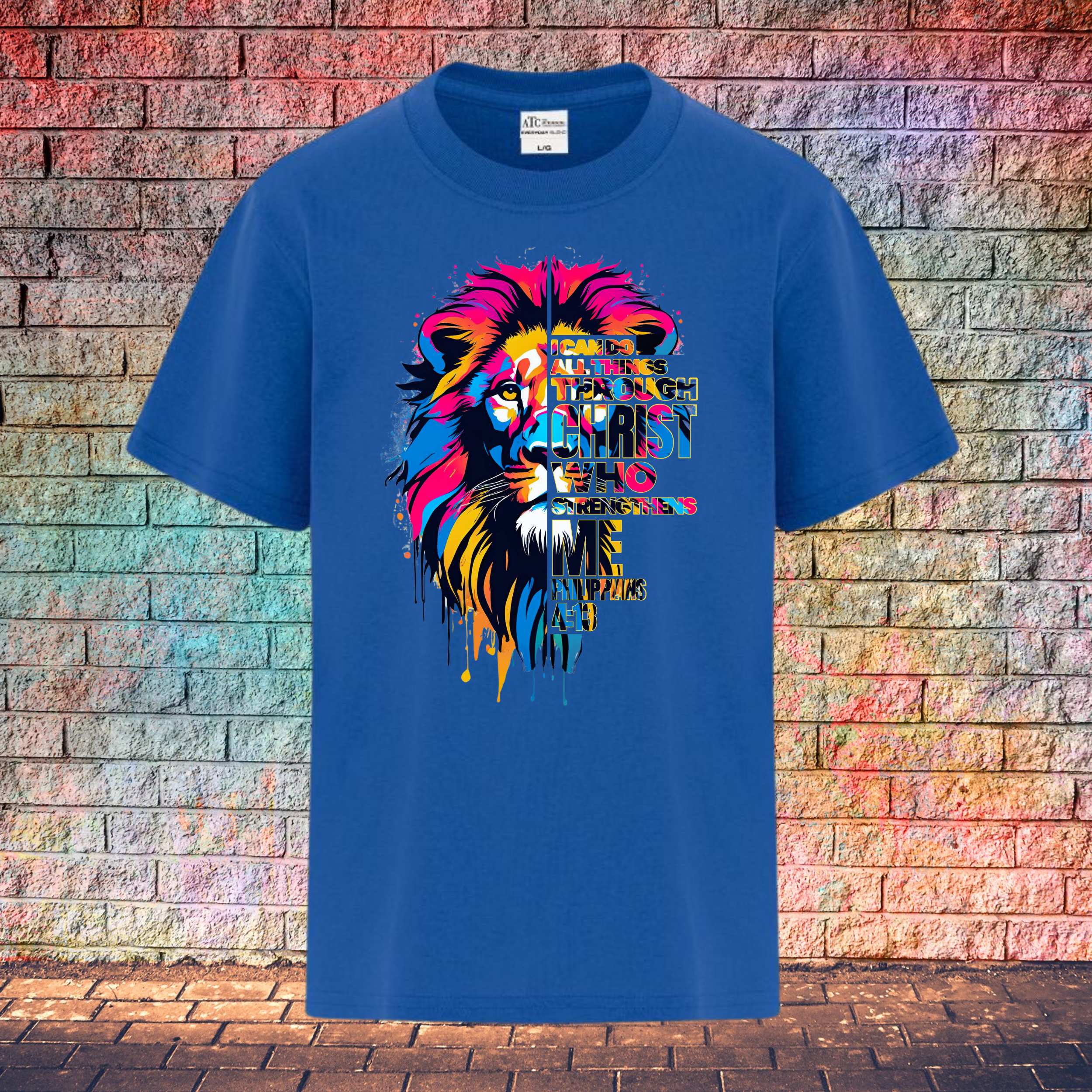 Philippians 4:13 Lion - Youth T-Shirt