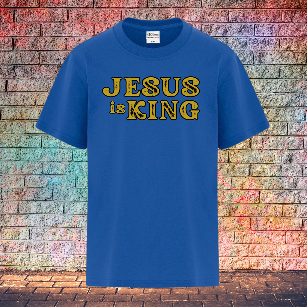 Jesus Is King / Rustic Gold Letters - Youth T-Shirt