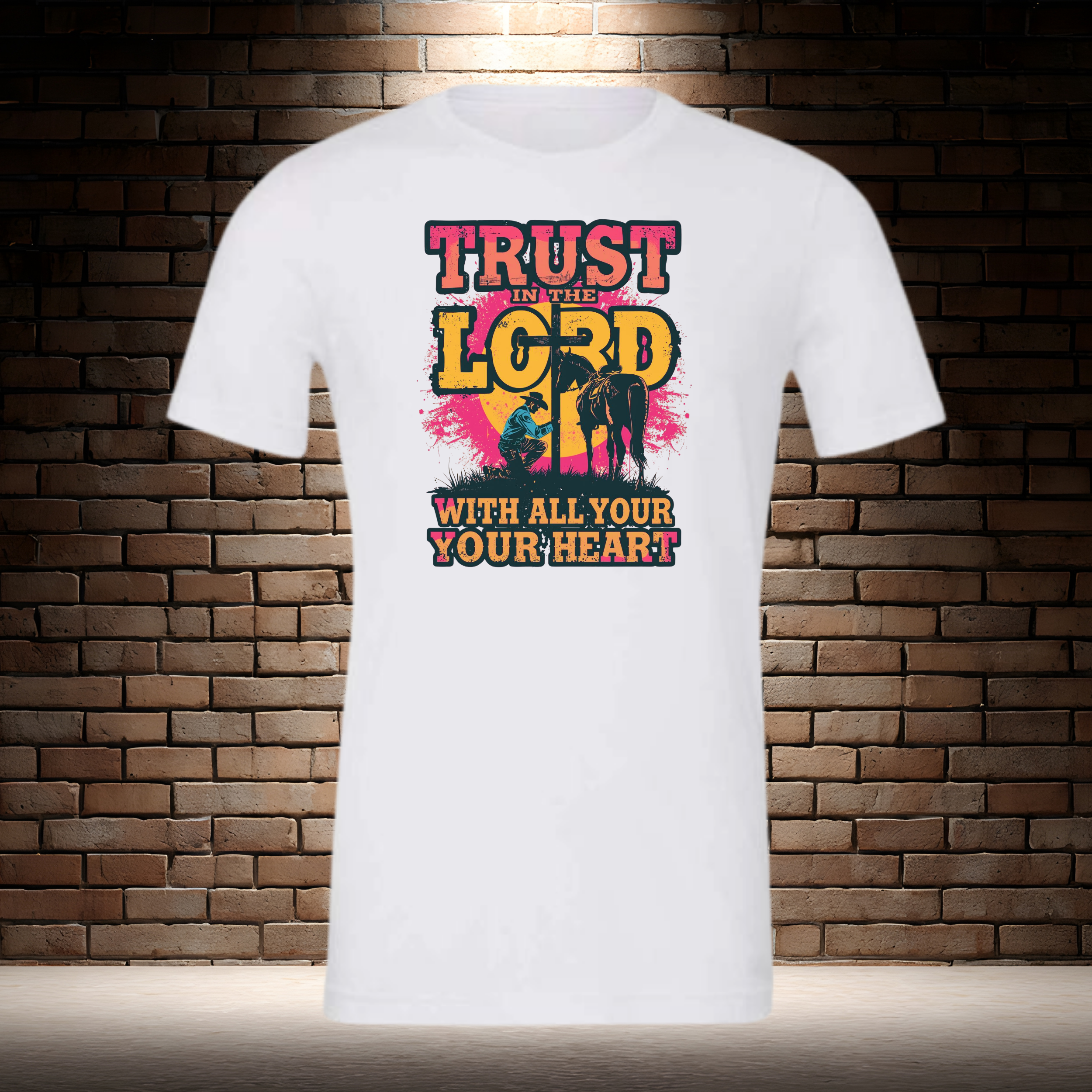 Trust In The Lord With All Your Heart - Pink/Yellow