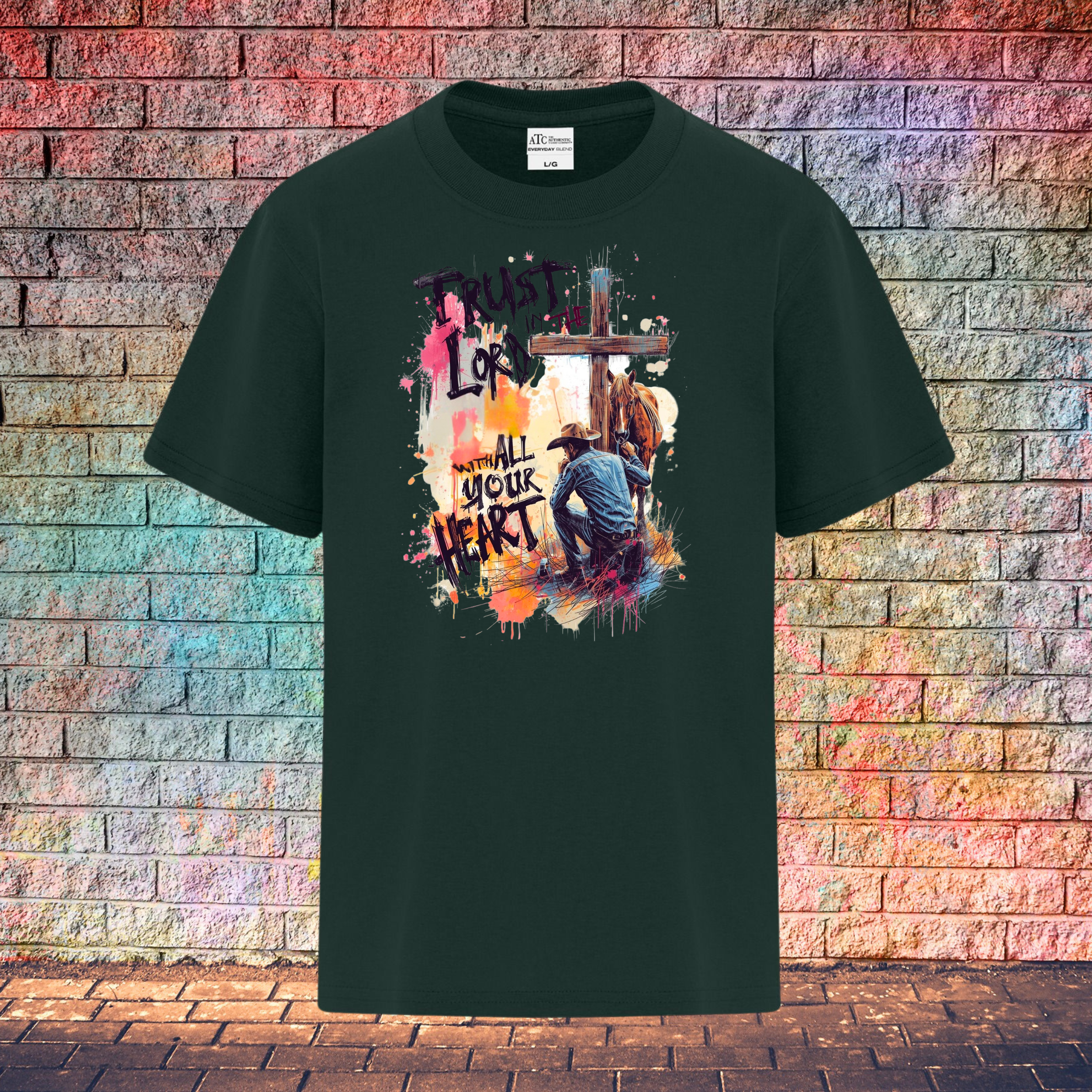 Trust In The Lord With All Your Heart / String Letters - Youth T-Shirt