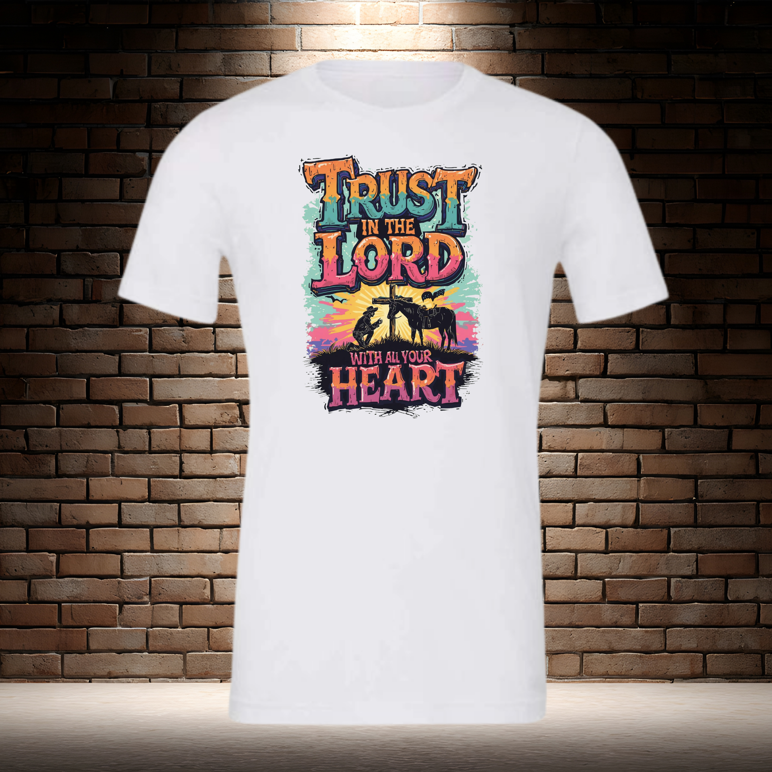 Trust In The Lord With All Your Heart - Orange/Turquoise