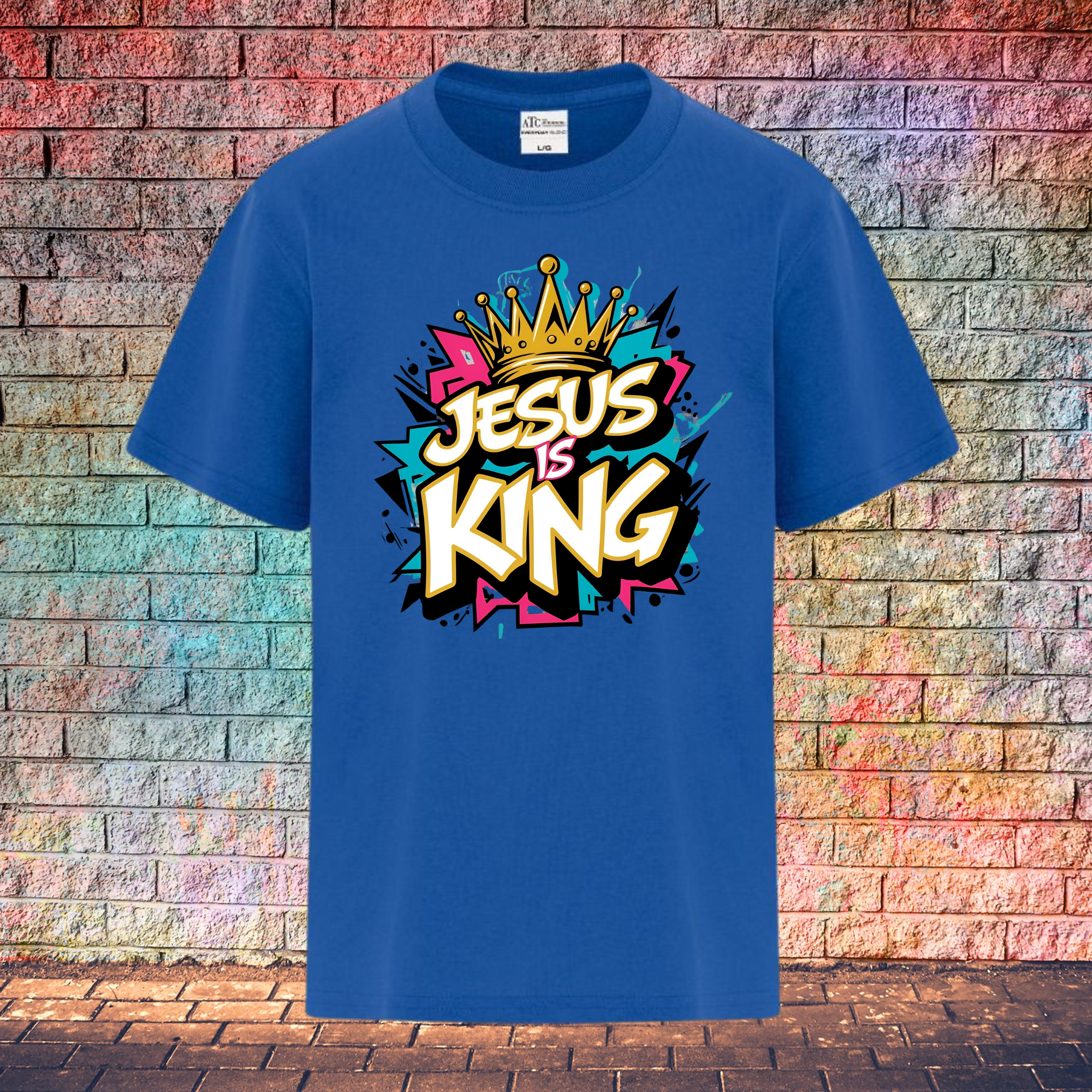 Jesus Is King / Colour Burst - Youth T-Shirt