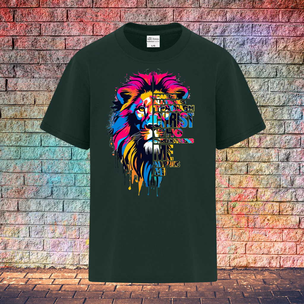 Philippians 4:13 Lion - Youth T-Shirt