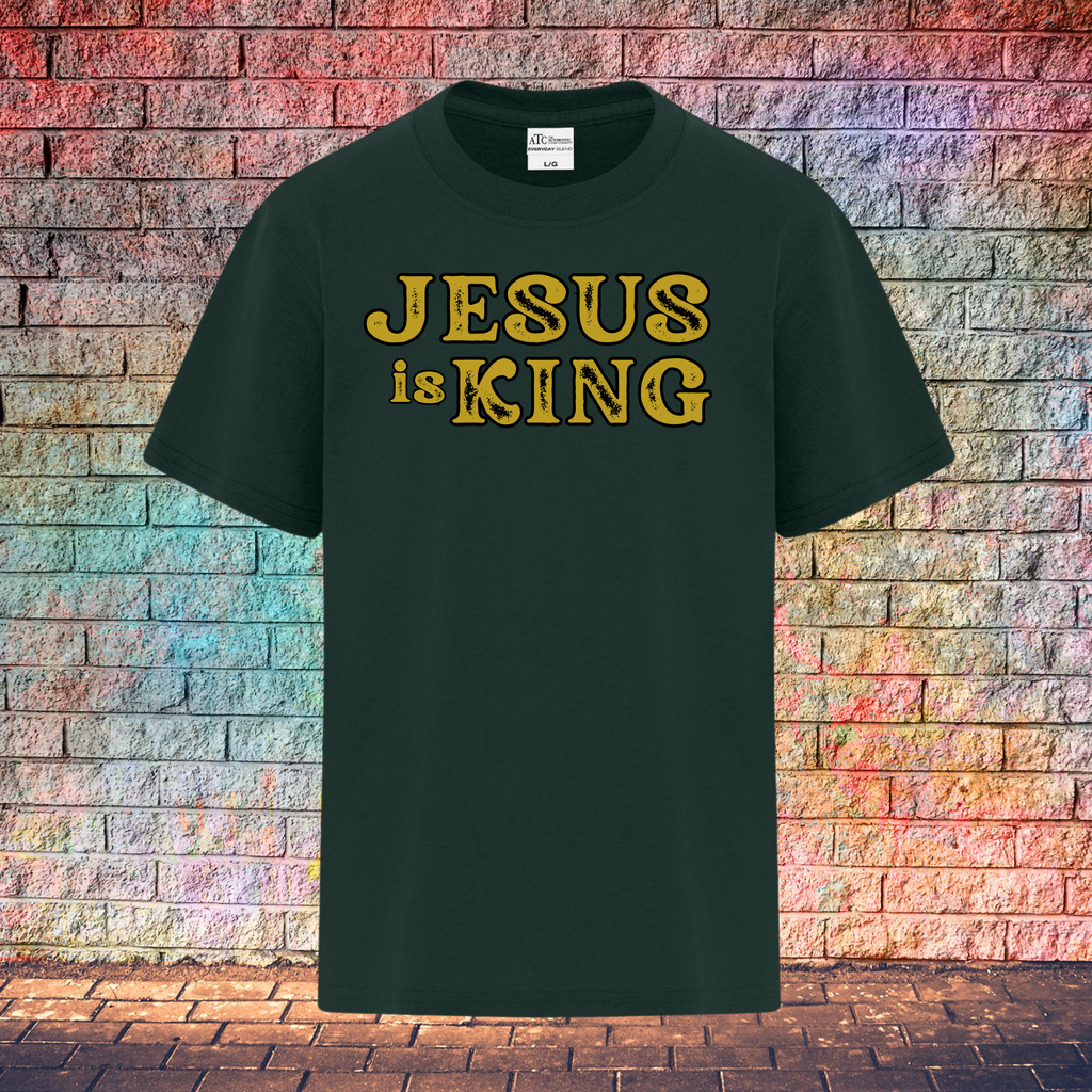 Jesus Is King / Rustic Gold Letters - Youth T-Shirt