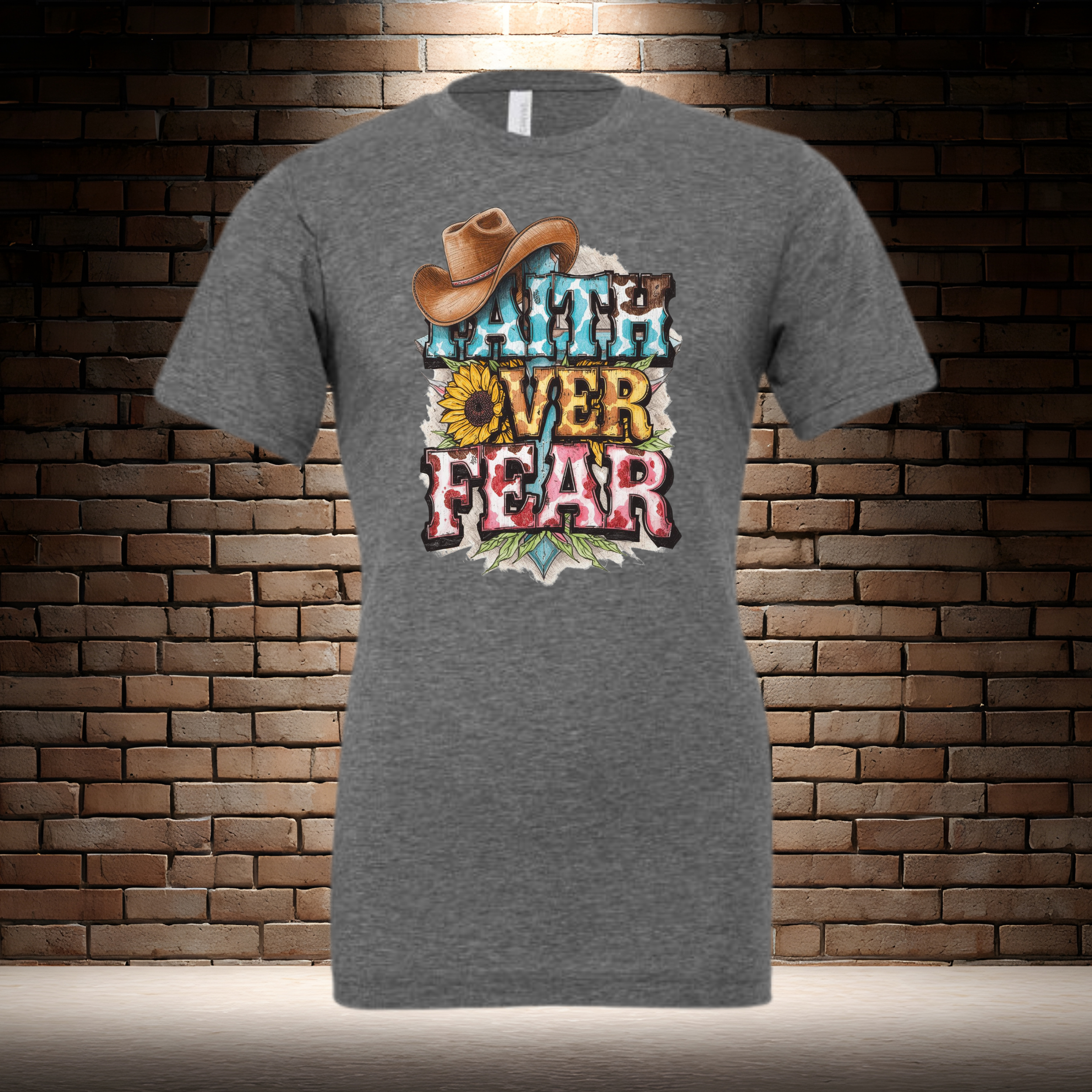 Faith Over Fear - Cowboy Hat Top Left