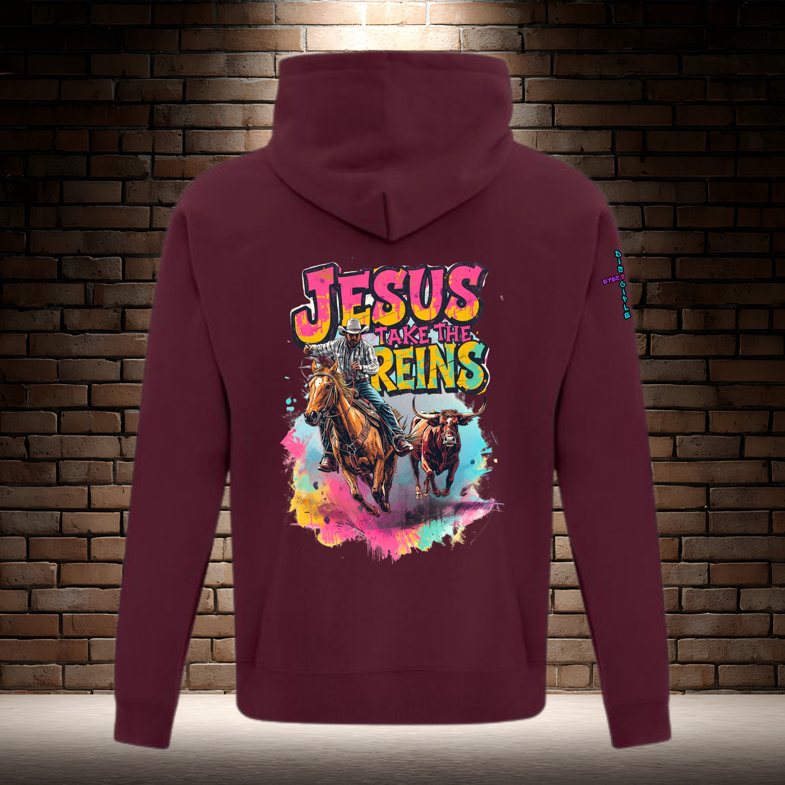 Jesus Take the Reins - Cowboy and Bull