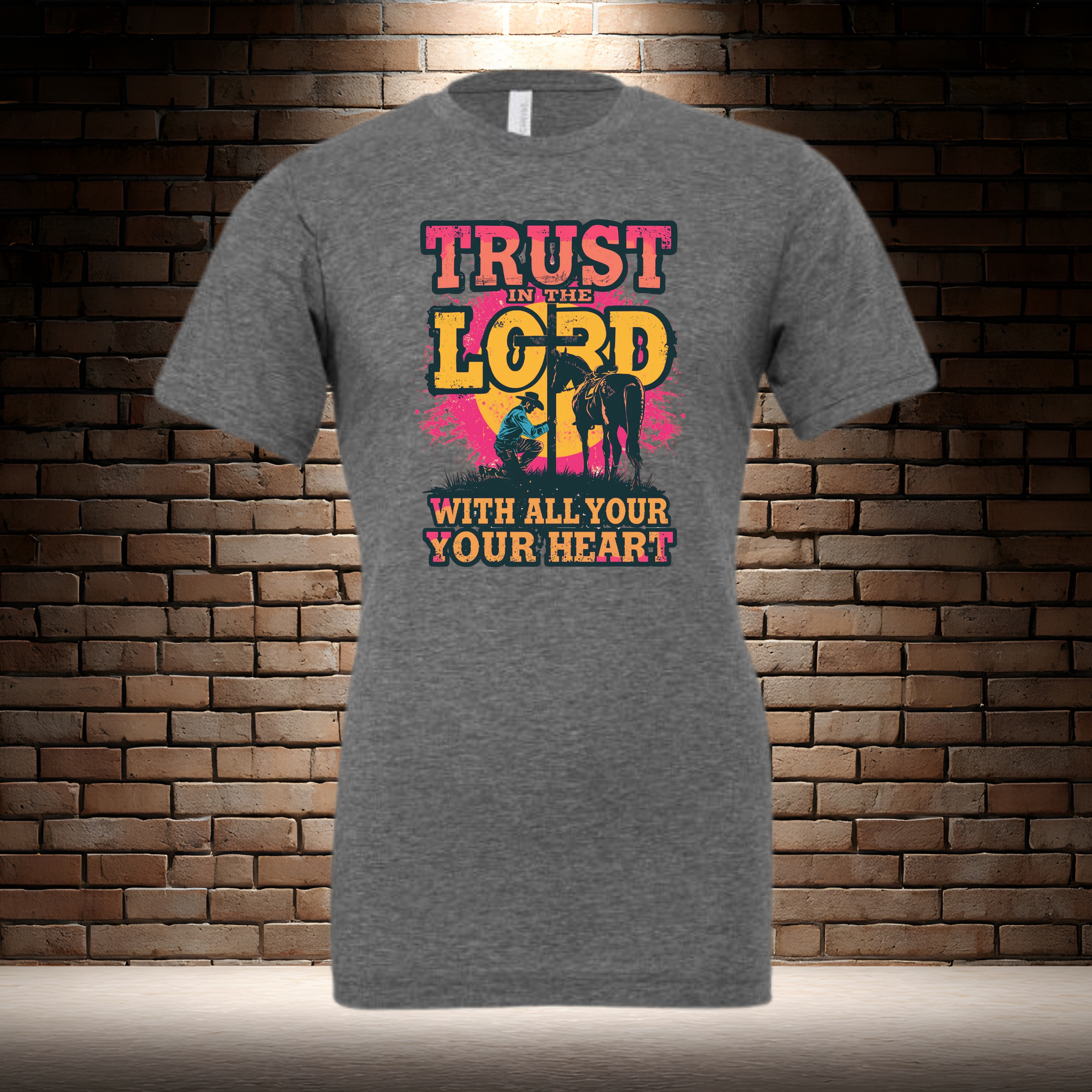 Trust In The Lord With All Your Heart - Pink/Yellow