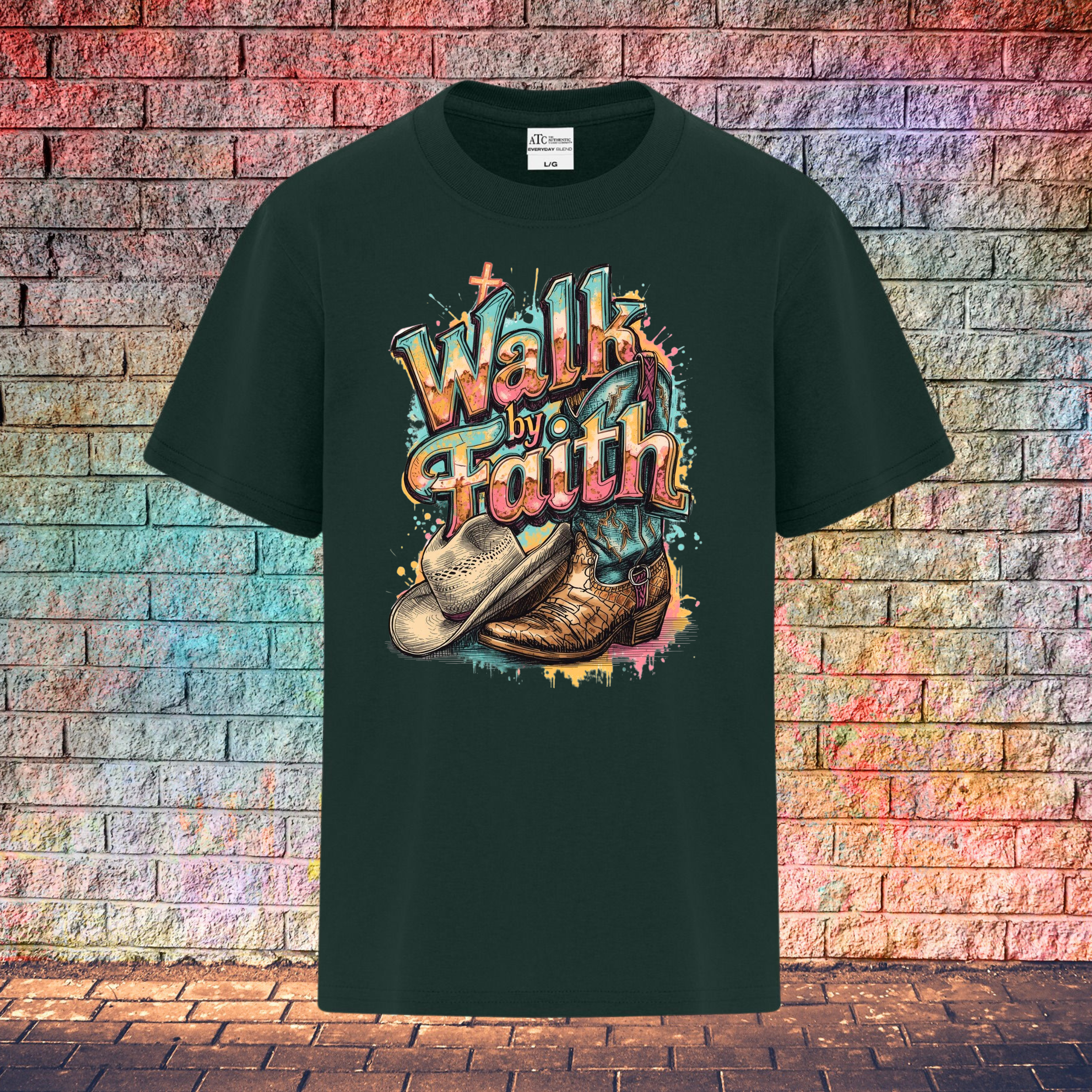 Walk By Faith / Boot and Hat - Youth T-Shirt