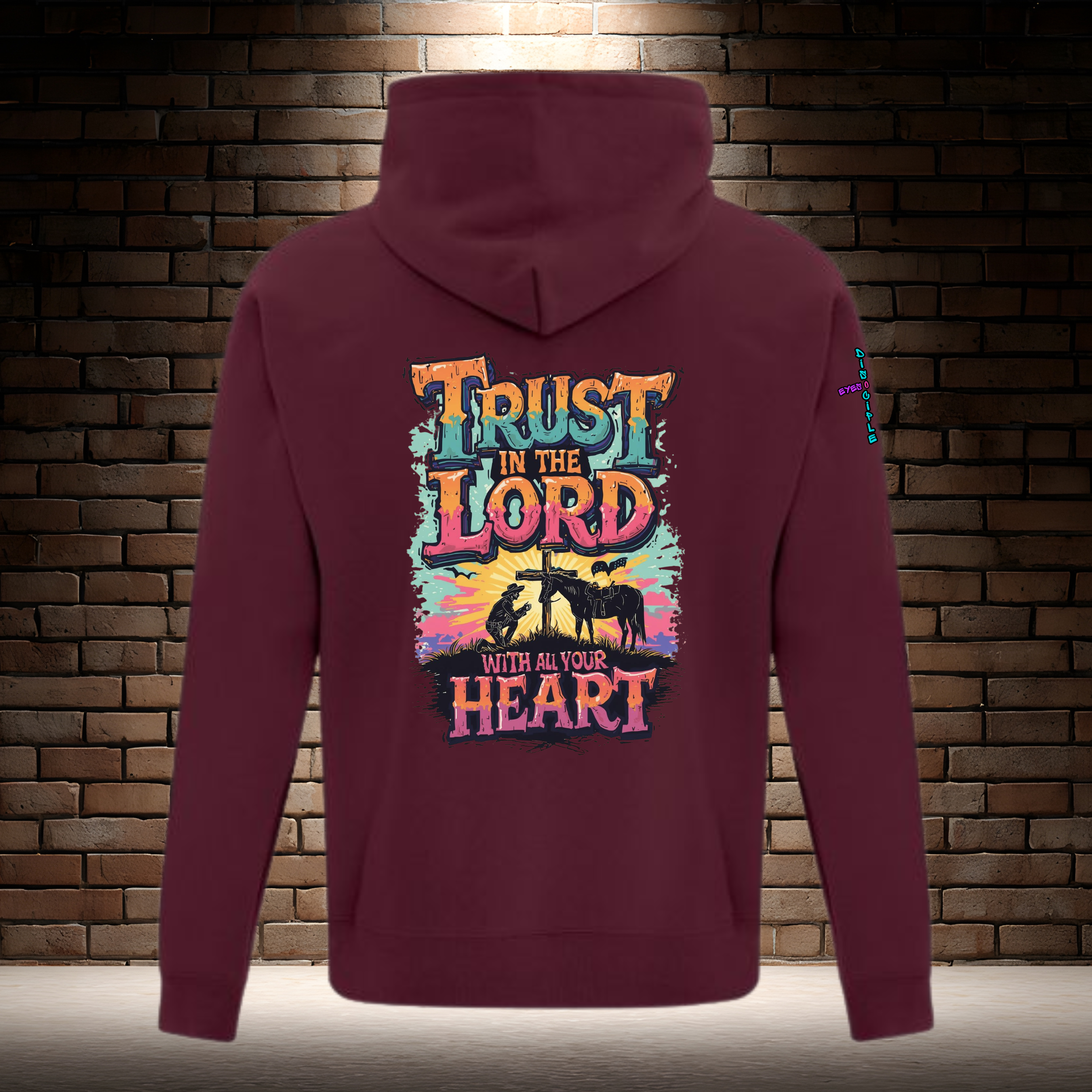 Trust In The Lord With All Your Heart - Orange/Turquiose