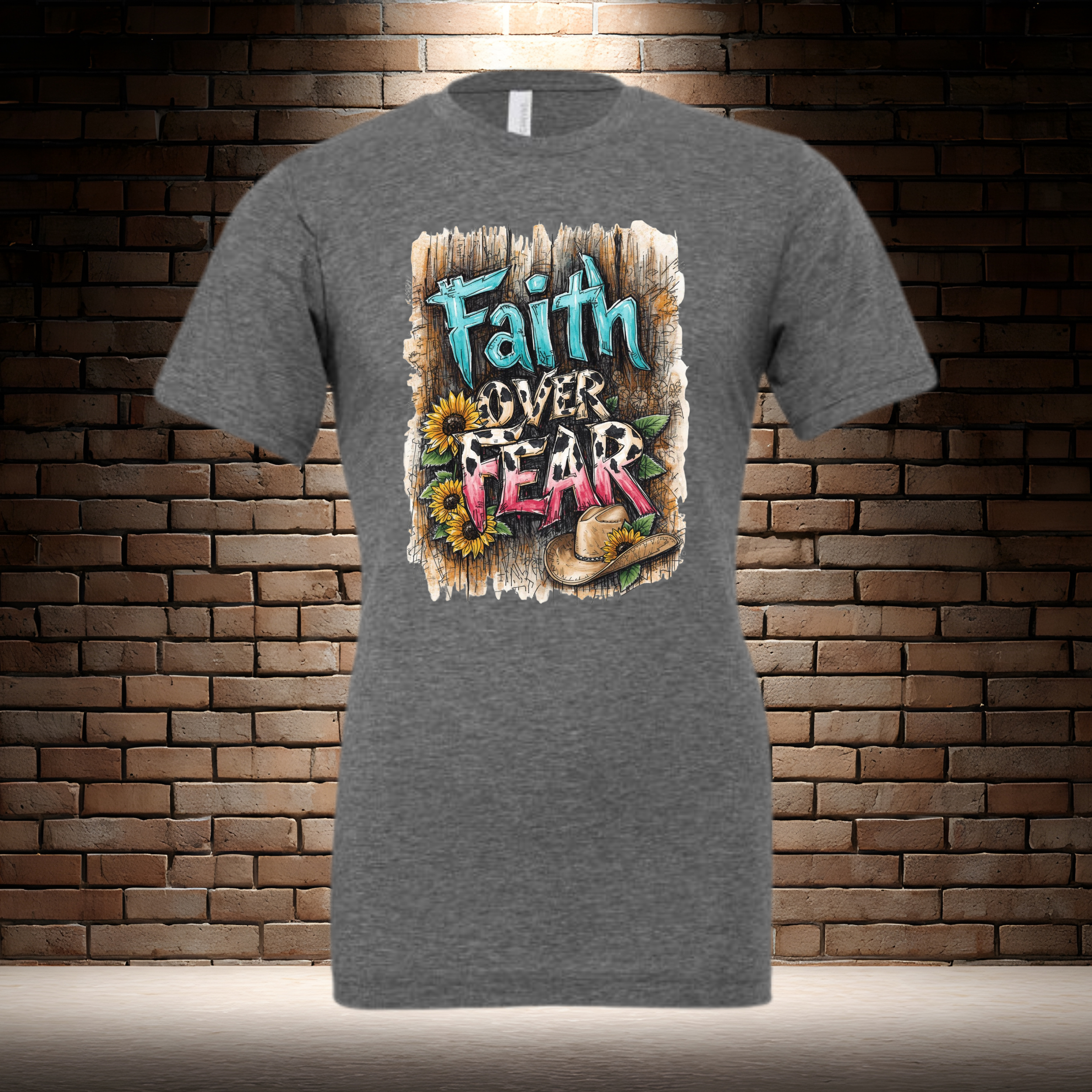 Faith Over Fear - Barn Wood Background