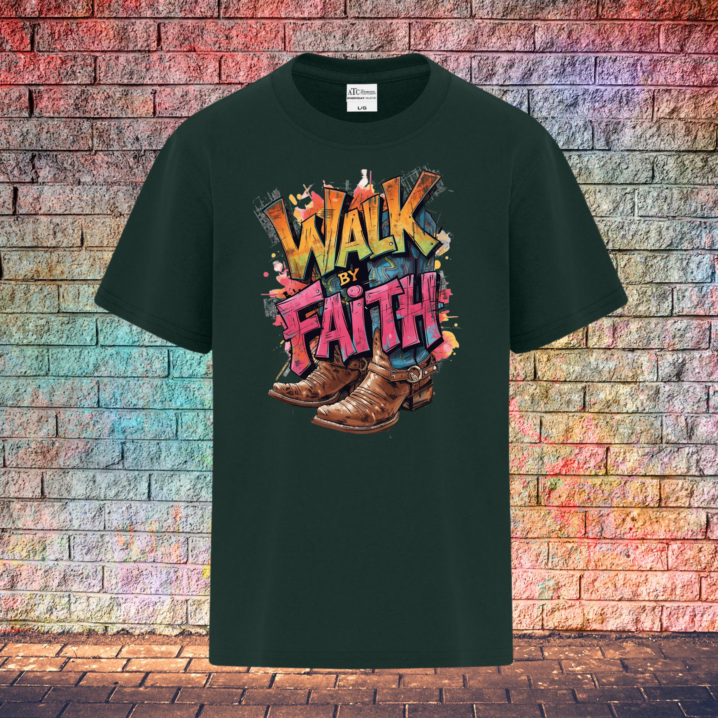 Walk By Faith / 2 Boots - Youth T-Shirt