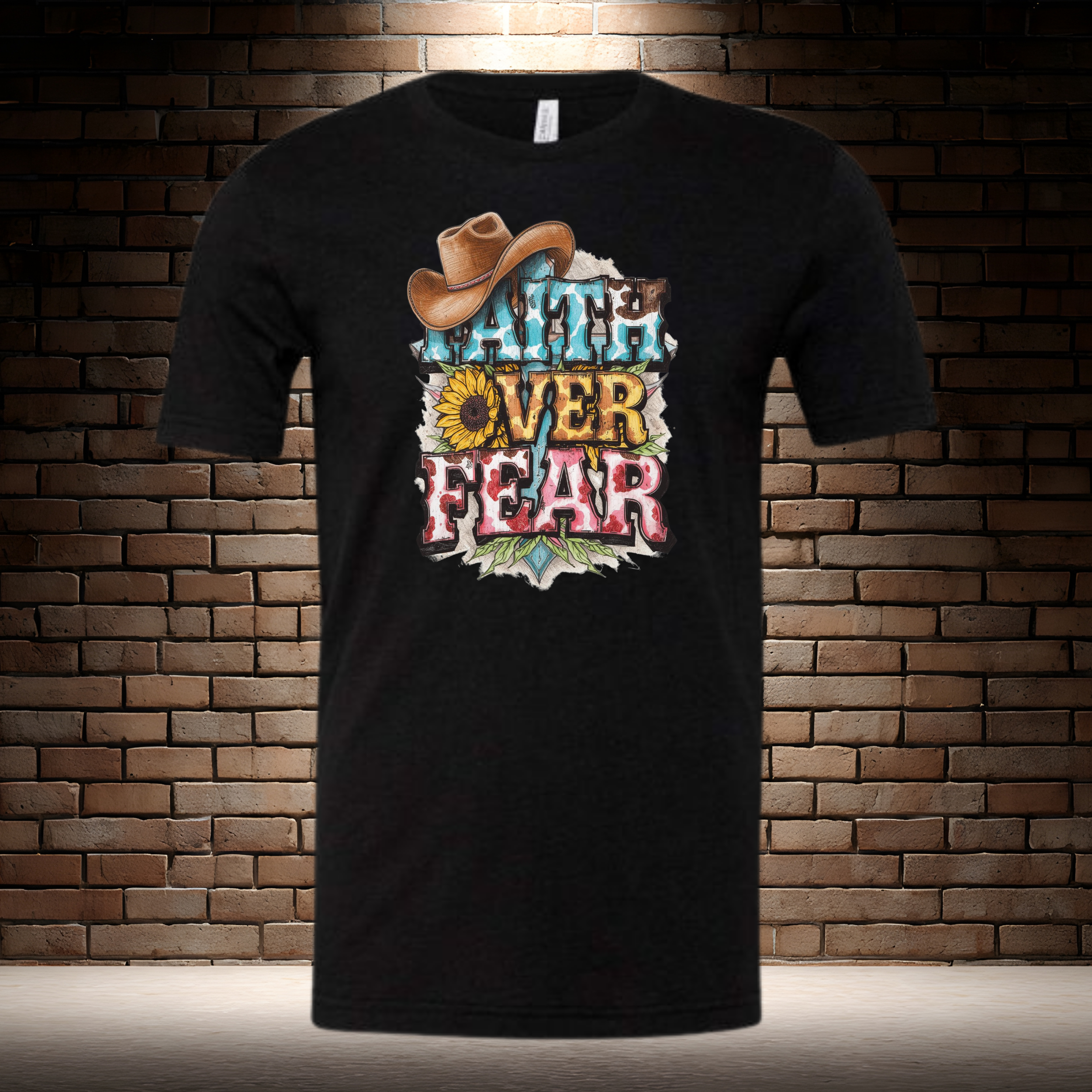 Faith Over Fear - Cowboy Hat Top Left