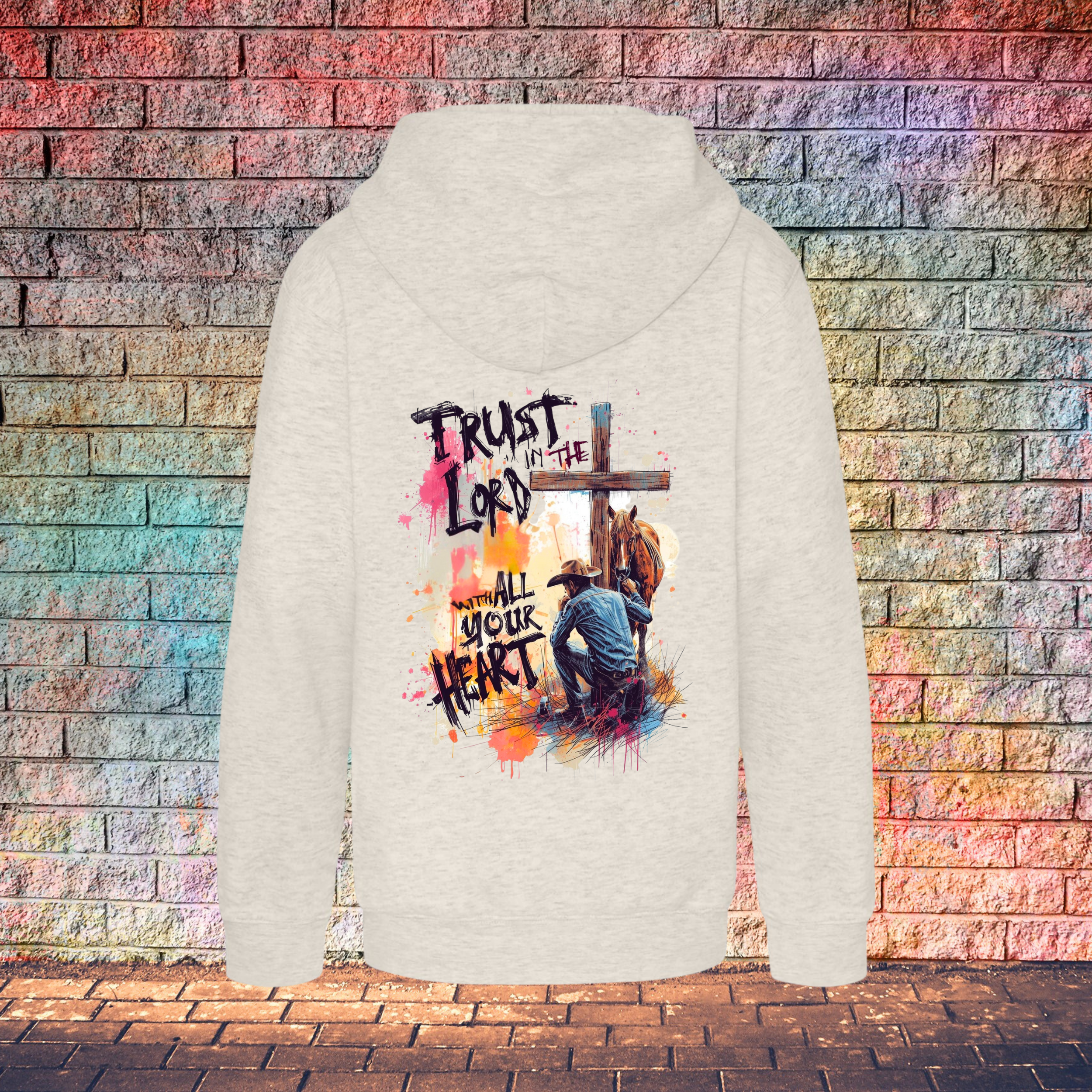 Trust In The Lord With All Your Heart / String Letters - Youth Hoodie