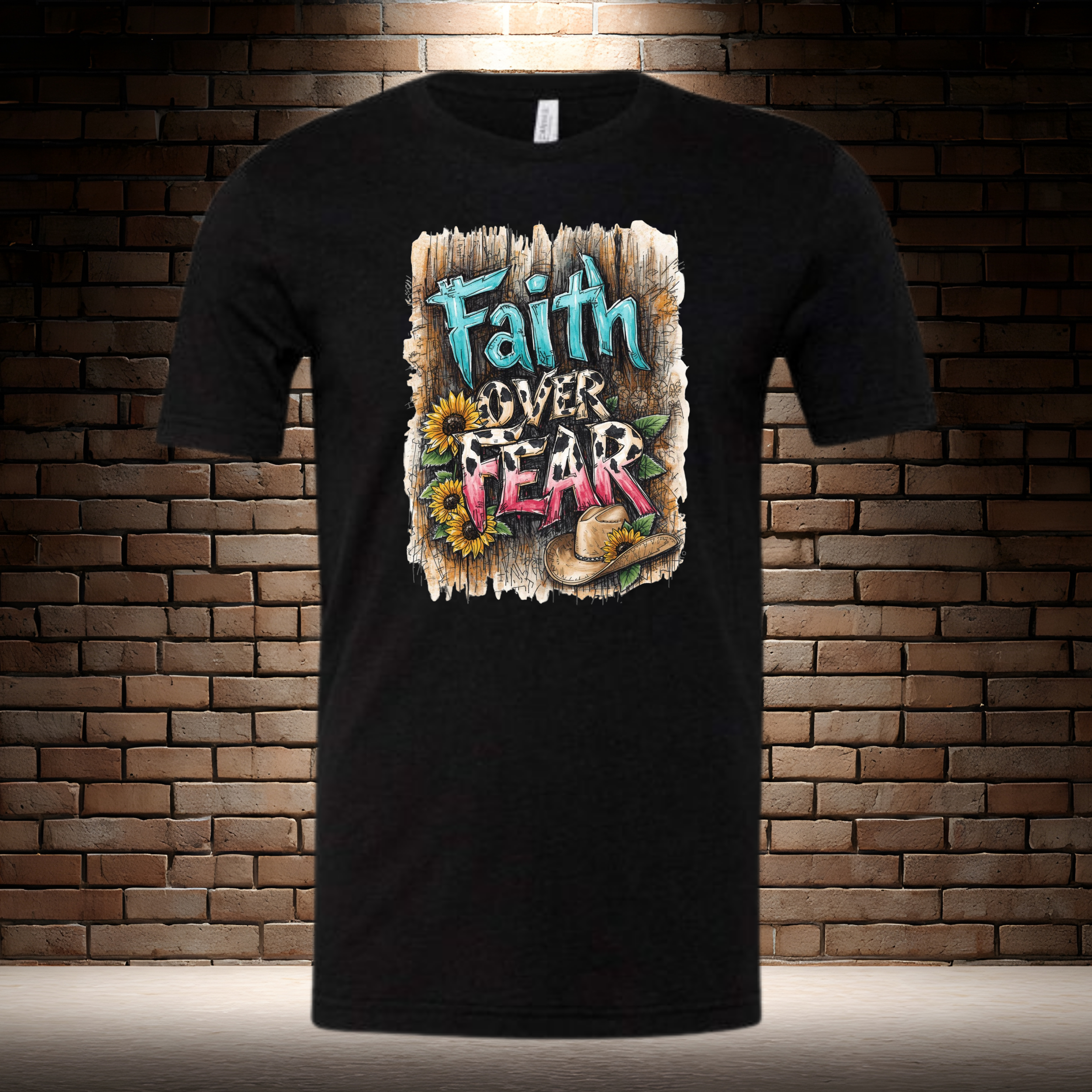 Faith Over Fear - Barn Wood Background