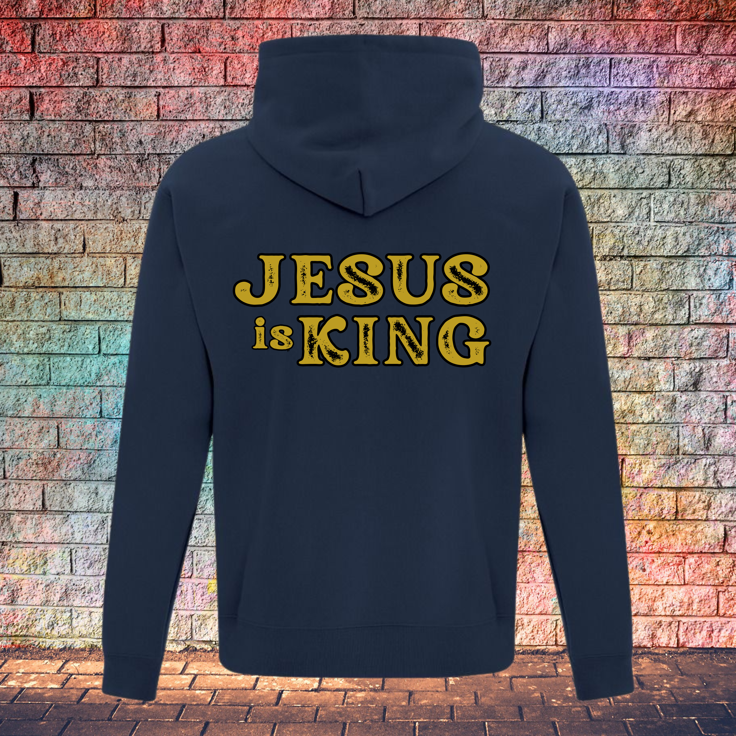 Jesus Is King Rustic Gold Letters - Youth Hoodie