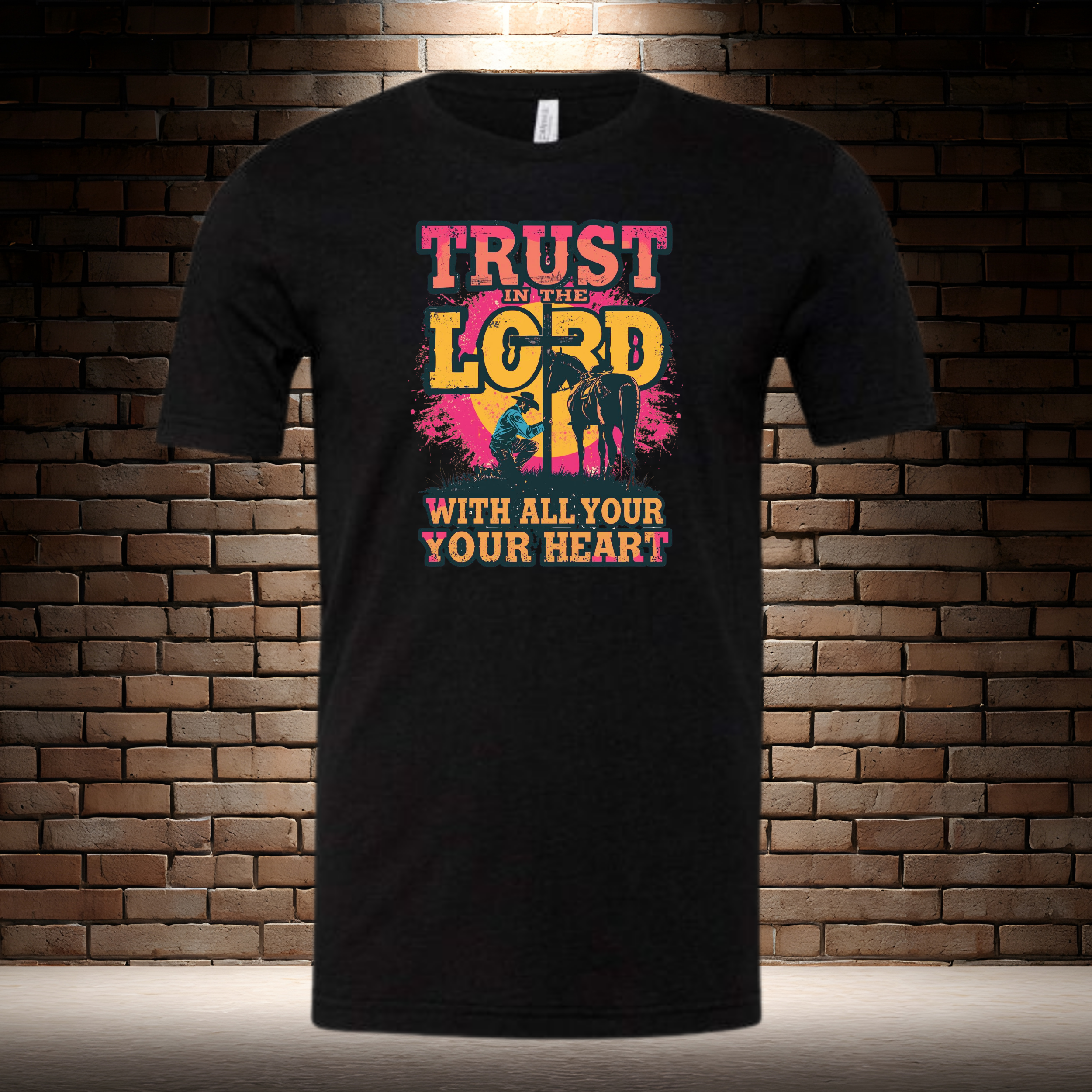 Trust In The Lord With All Your Heart - Pink/Yellow
