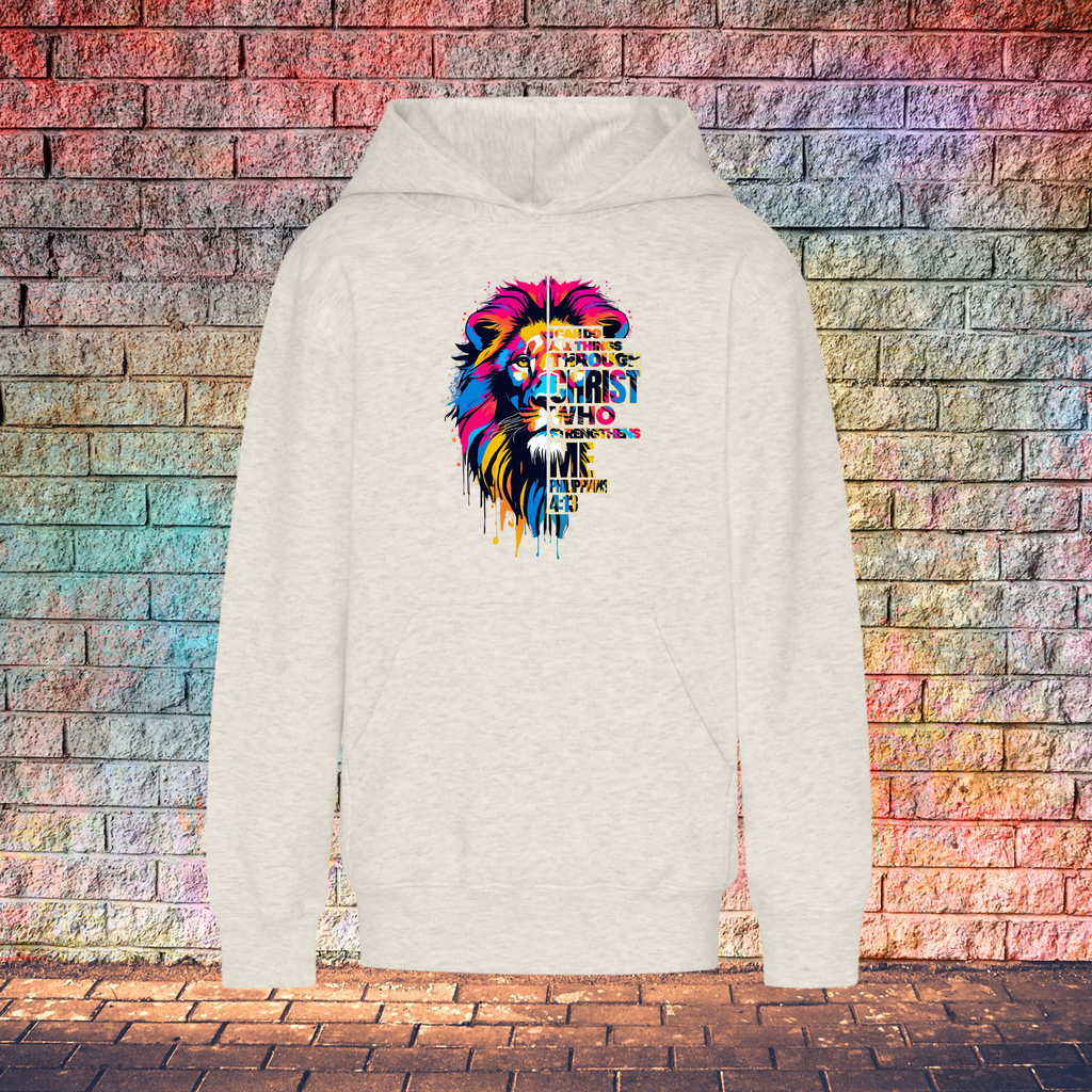 Lion and Bold Jesus - Youth Hoodie