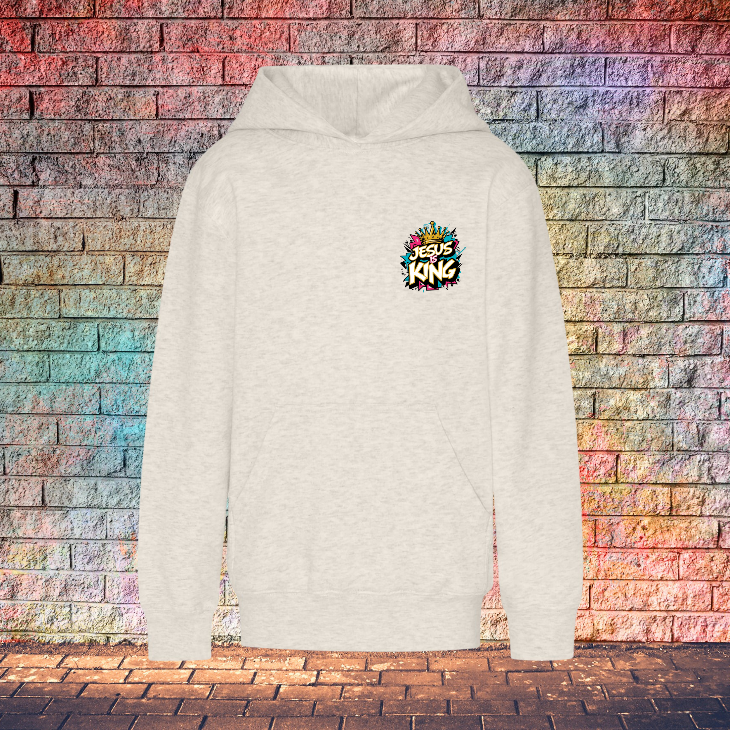 Jesus Is King Colour Burst - Youth Hoodie