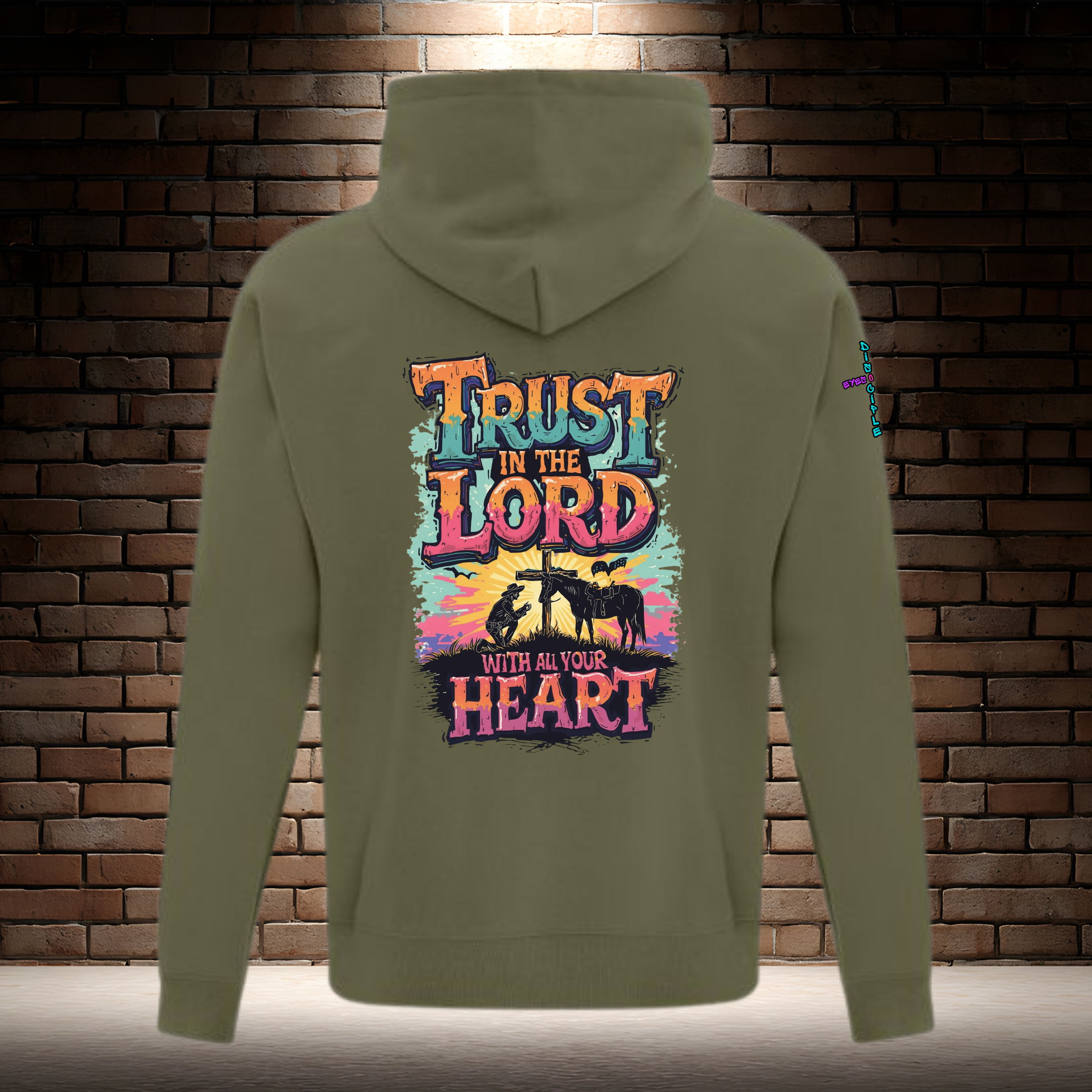 Trust In The Lord With All Your Heart - Orange/Turquiose