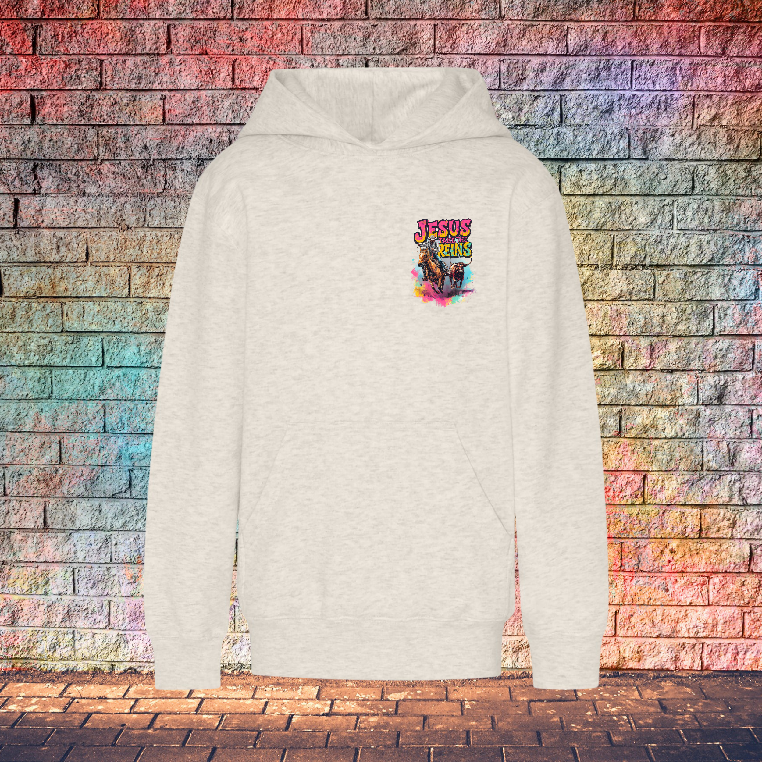 Jesus Take The Reins / Cowboy and Bull - Youth Hoodie