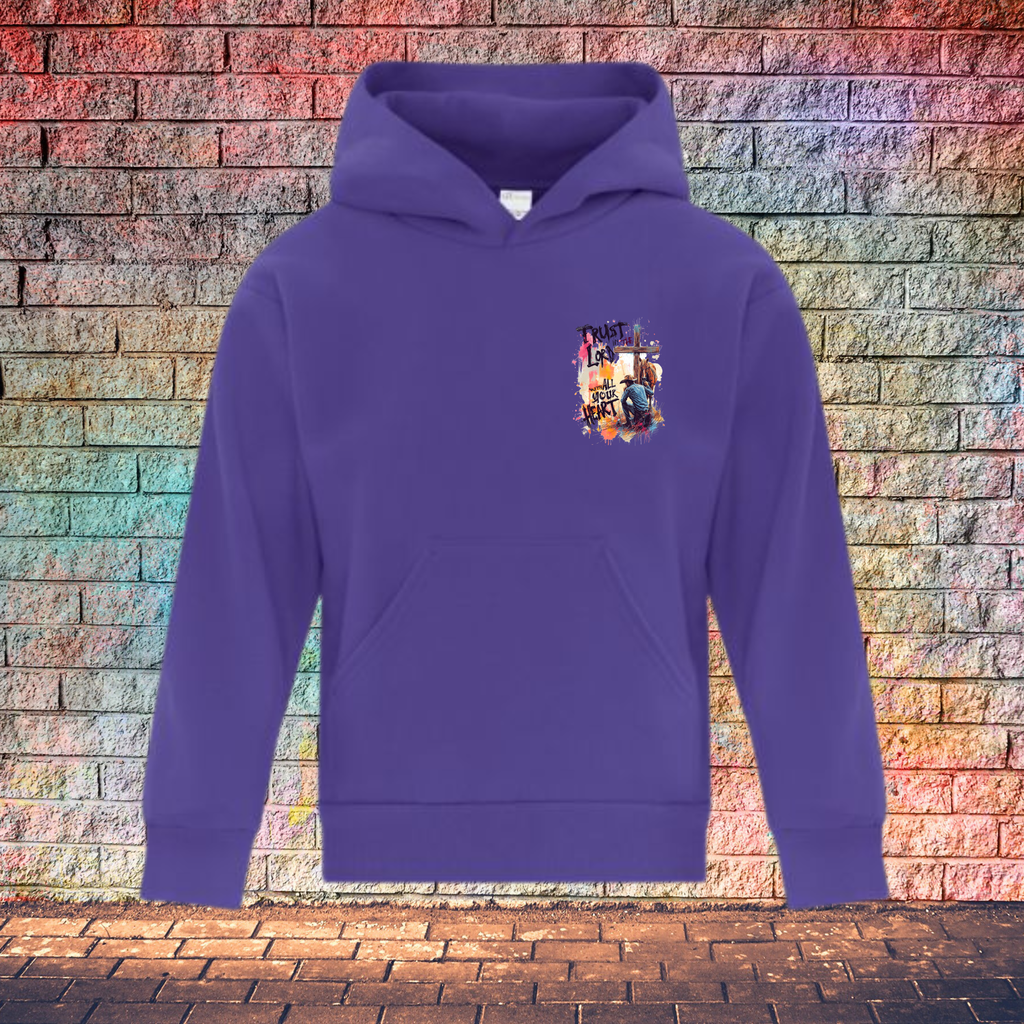 Trust In The Lord With All Your Heart / String Letters - Youth Hoodie