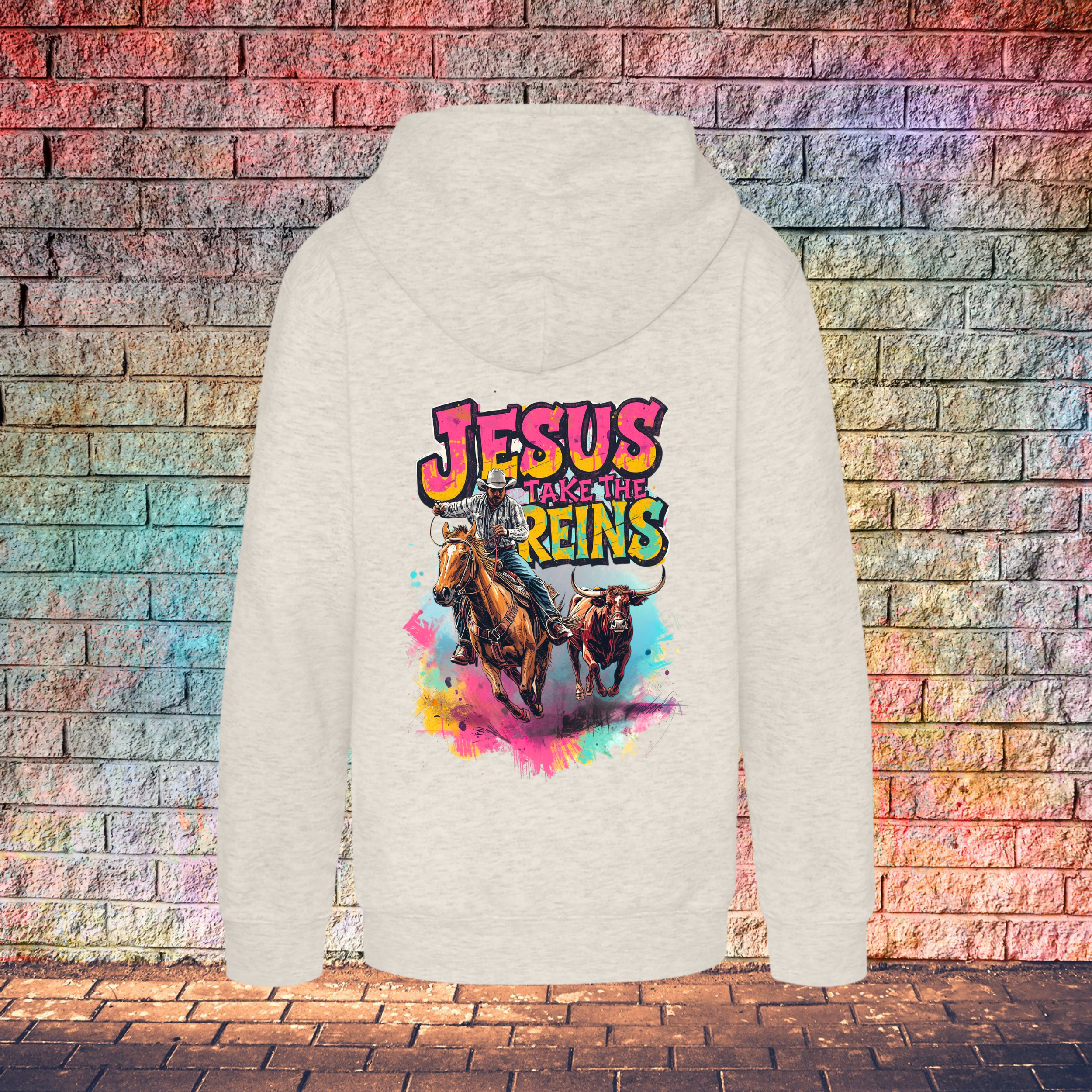 Jesus Take The Reins / Cowboy and Bull - Youth Hoodie