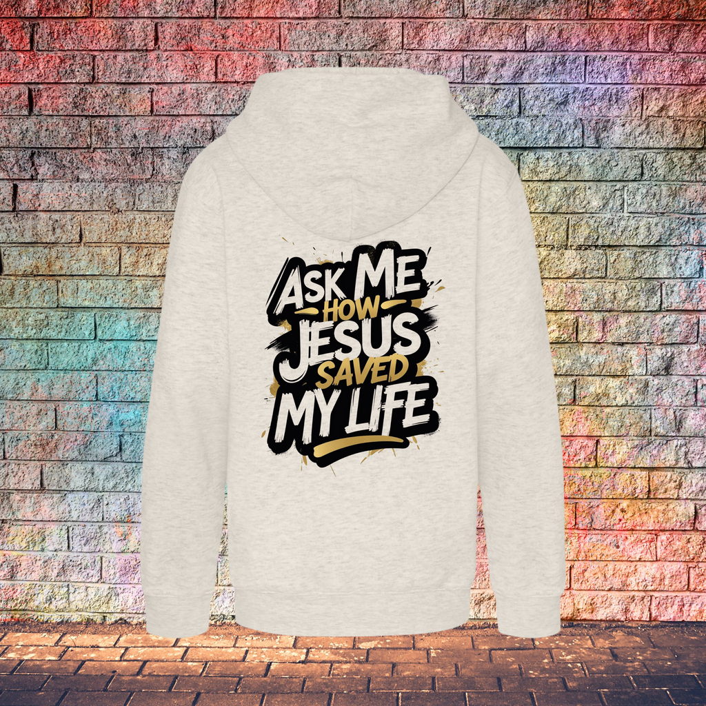 Ask Me How Jesus Saved My Life - Youth Hoodie