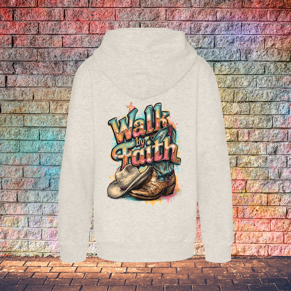 Walk By Faith / Boot and Hat - Youth Hoodie