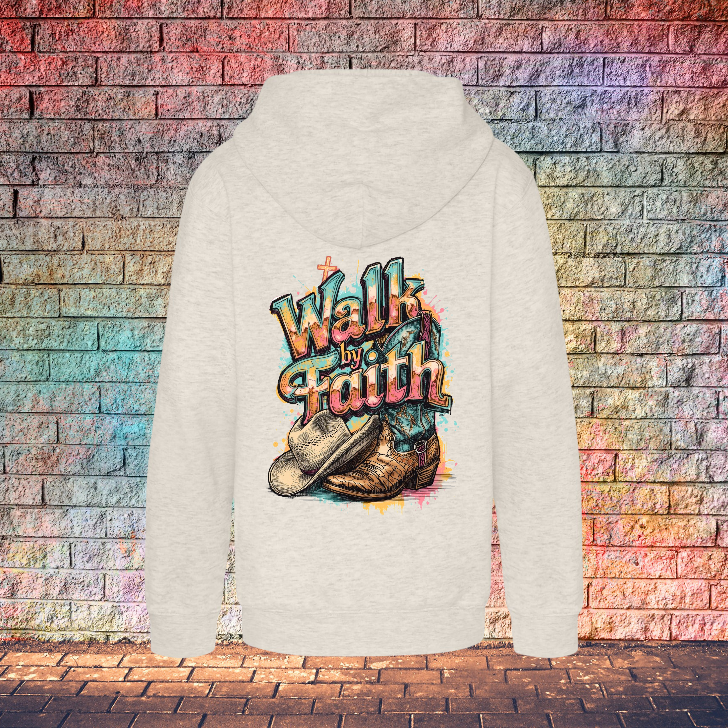 Walk By Faith / Boot and Hat - Youth Hoodie